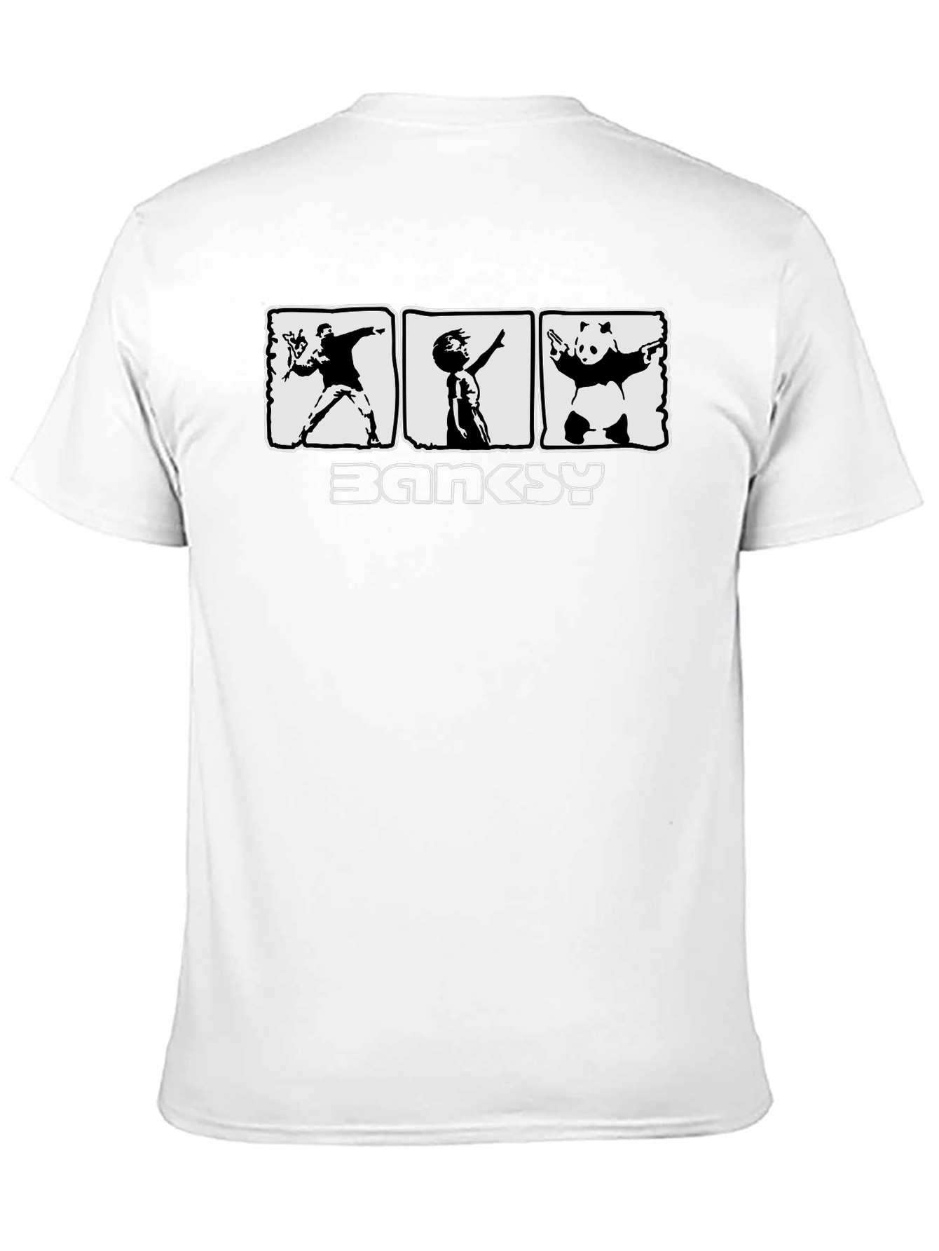 Banksy Graphic Print Black T-Shirt for Men