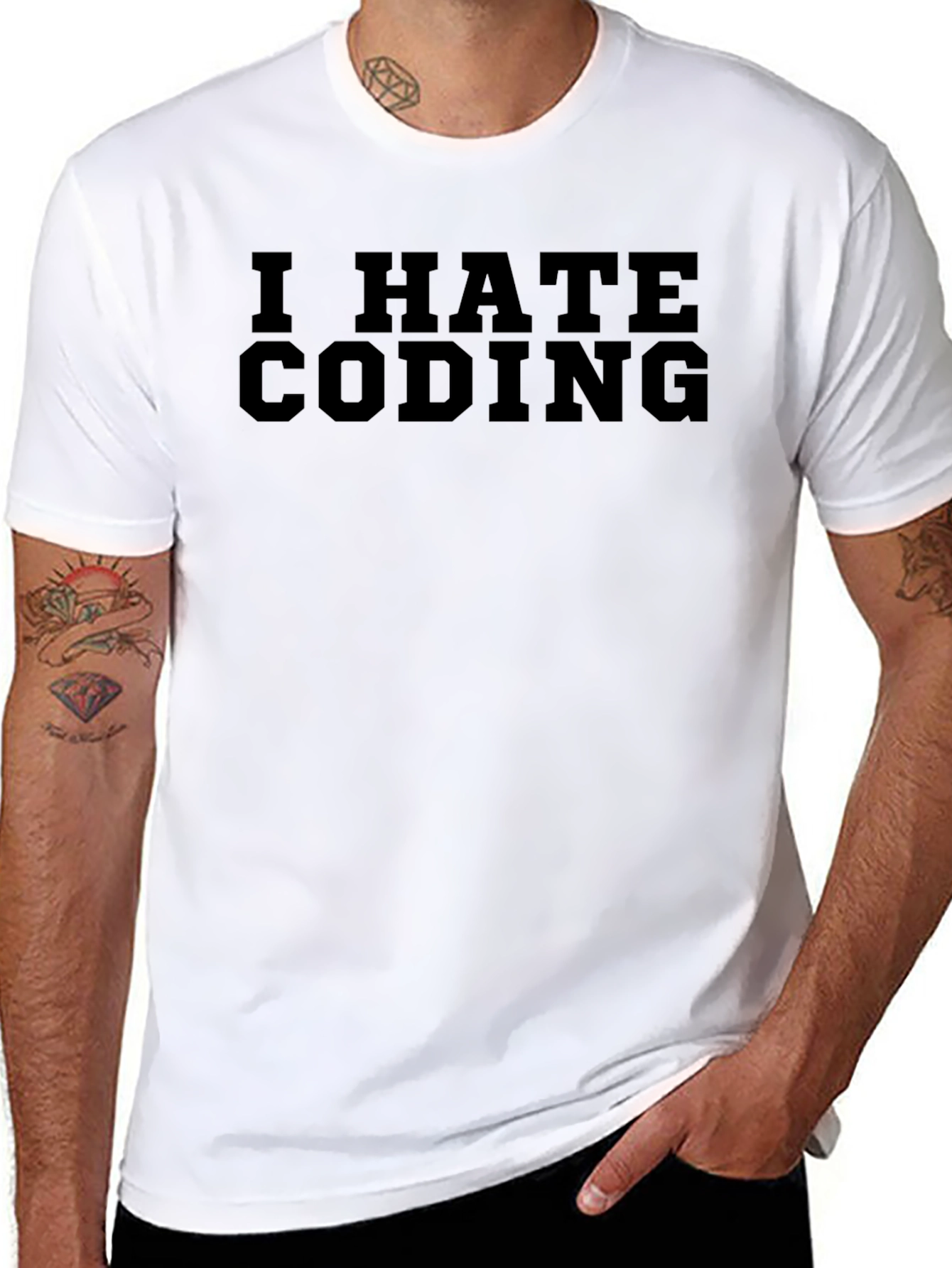 I HATE CODING Black T-Shirt - Funny Programmer Tee