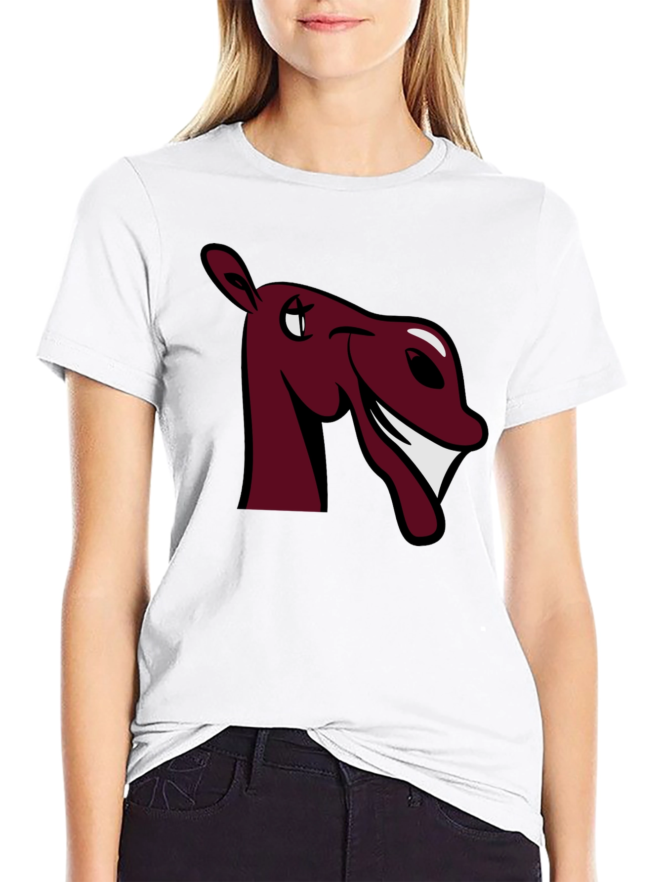Funny Horse Graphic Tee - Burgundy
