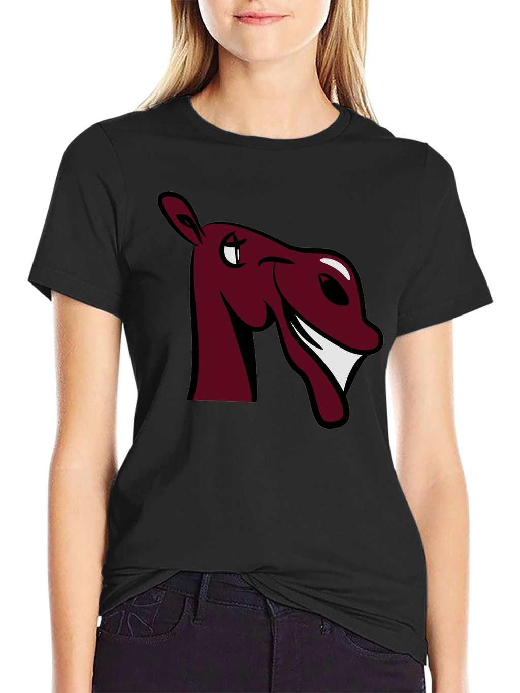 Funny Horse Graphic Tee - Burgundy