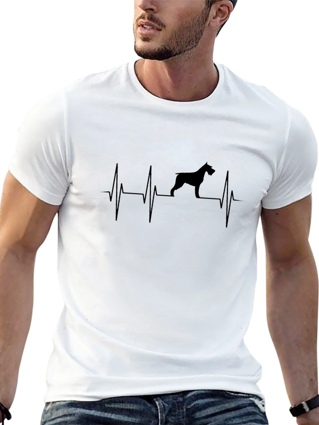 Dog Heartbeat T-Shirt - Black