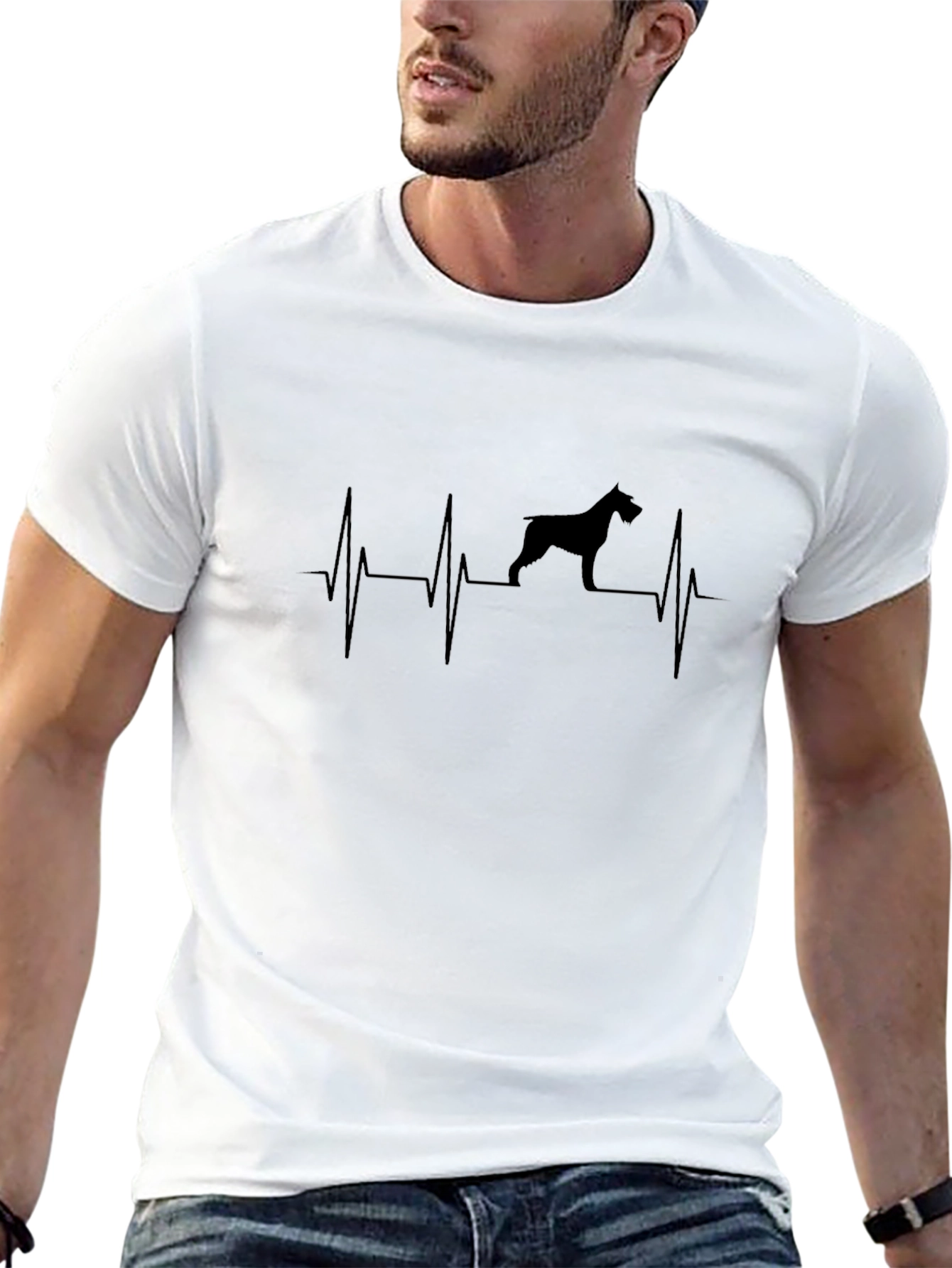 Dog Heartbeat T-Shirt - Black