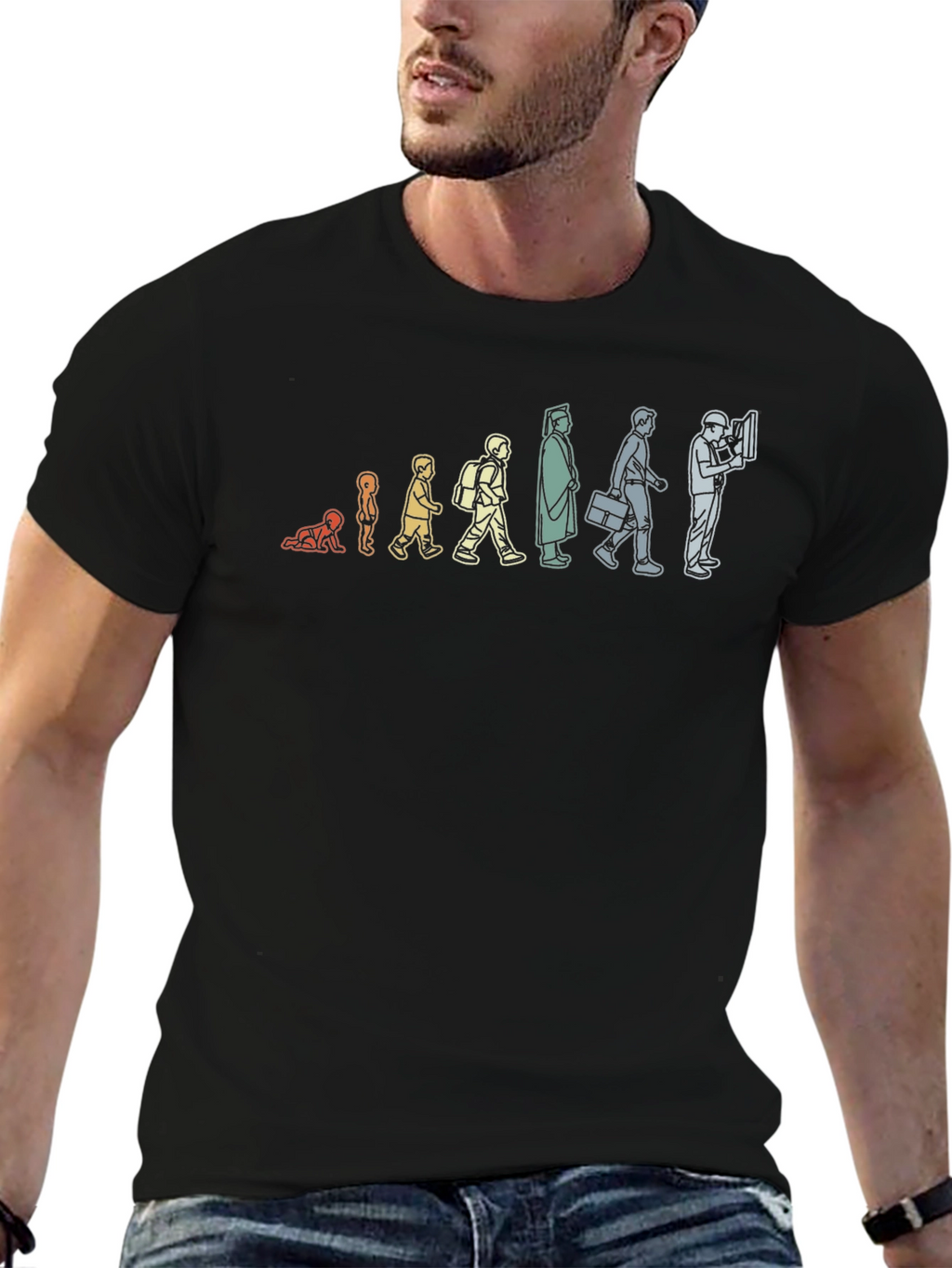 Evolution of Work T-Shirt - Black Crew Neck