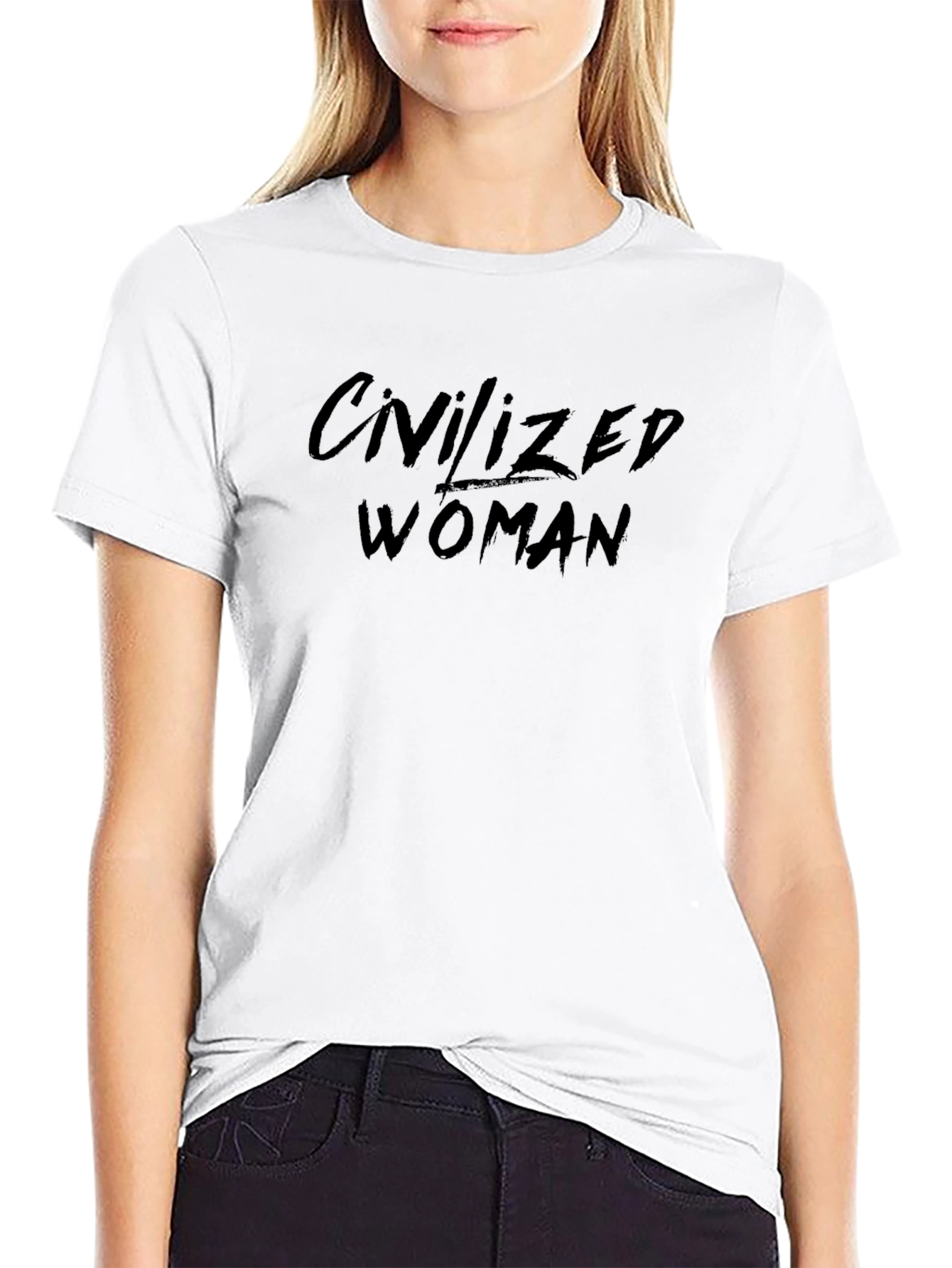 Civilized Woman Black Graphic T-Shirt