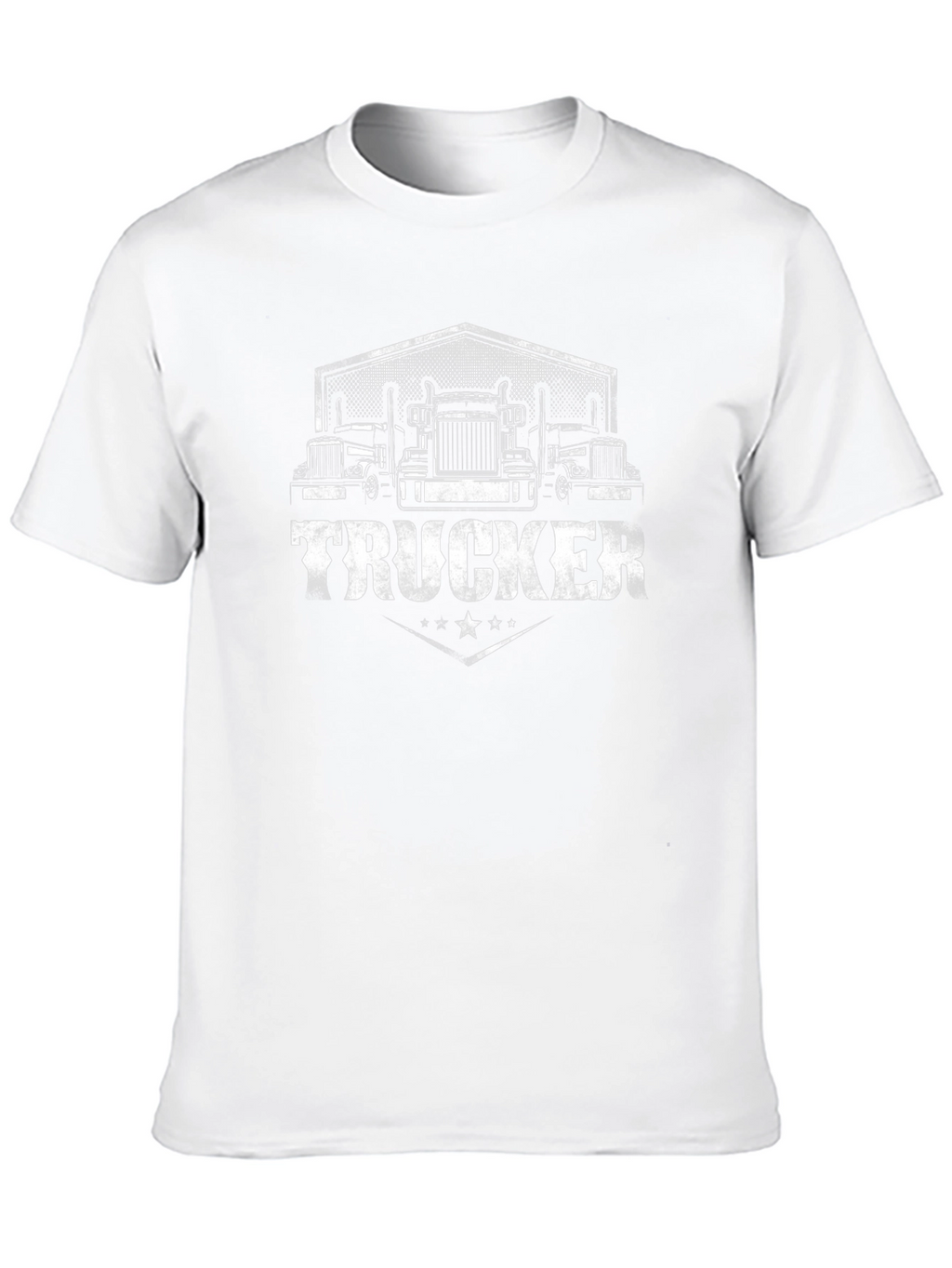 Trucker T-Shirt - Black Cotton Blend Graphic Print