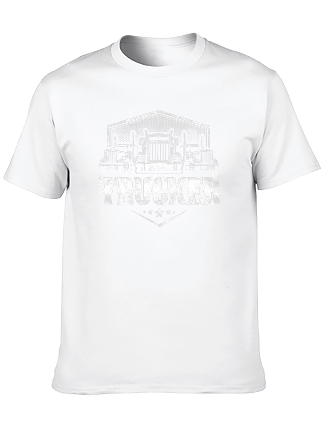 Trucker T-Shirt - Black Cotton Blend Graphic Print
