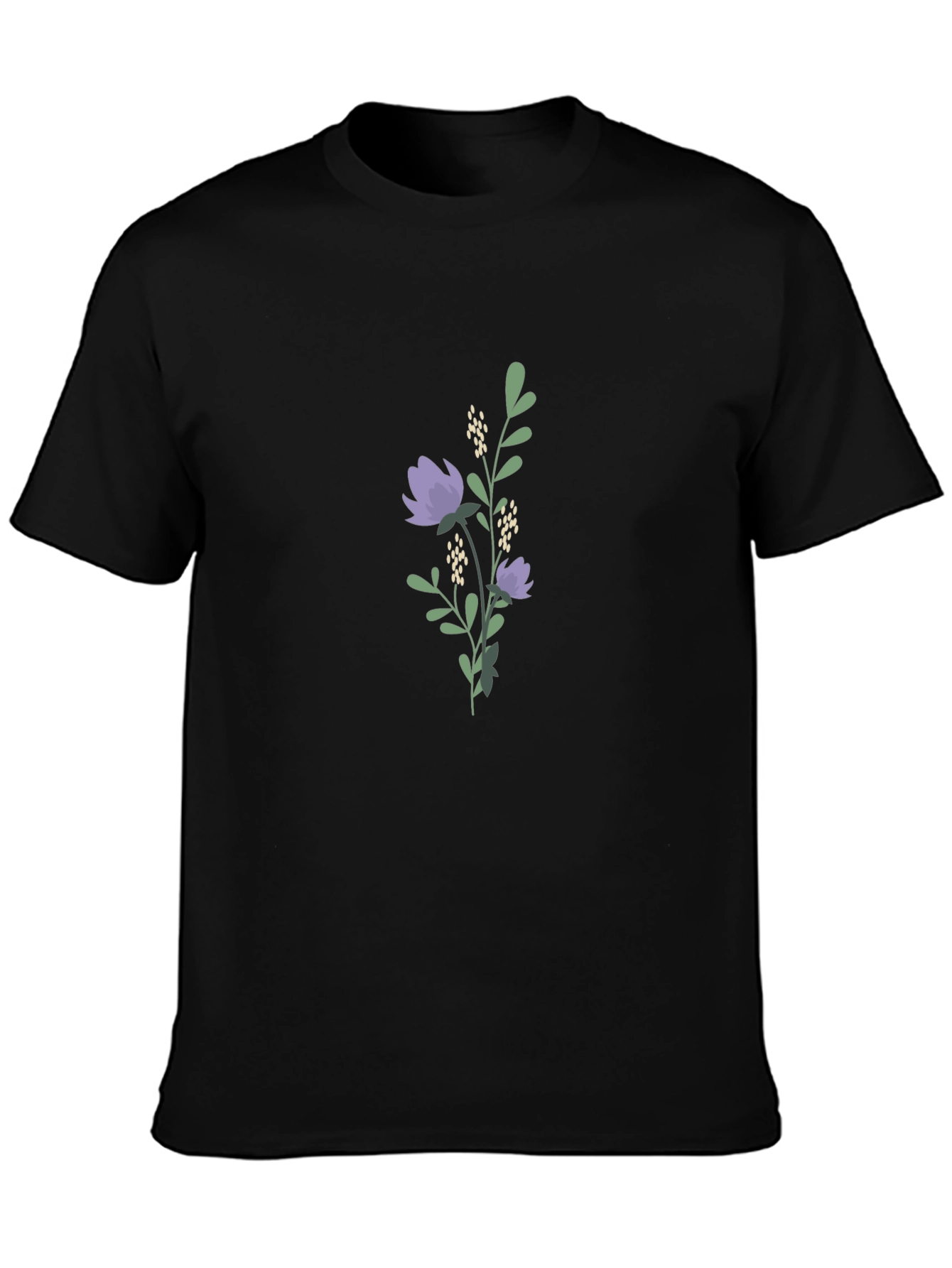 Floral Print Black T-Shirt