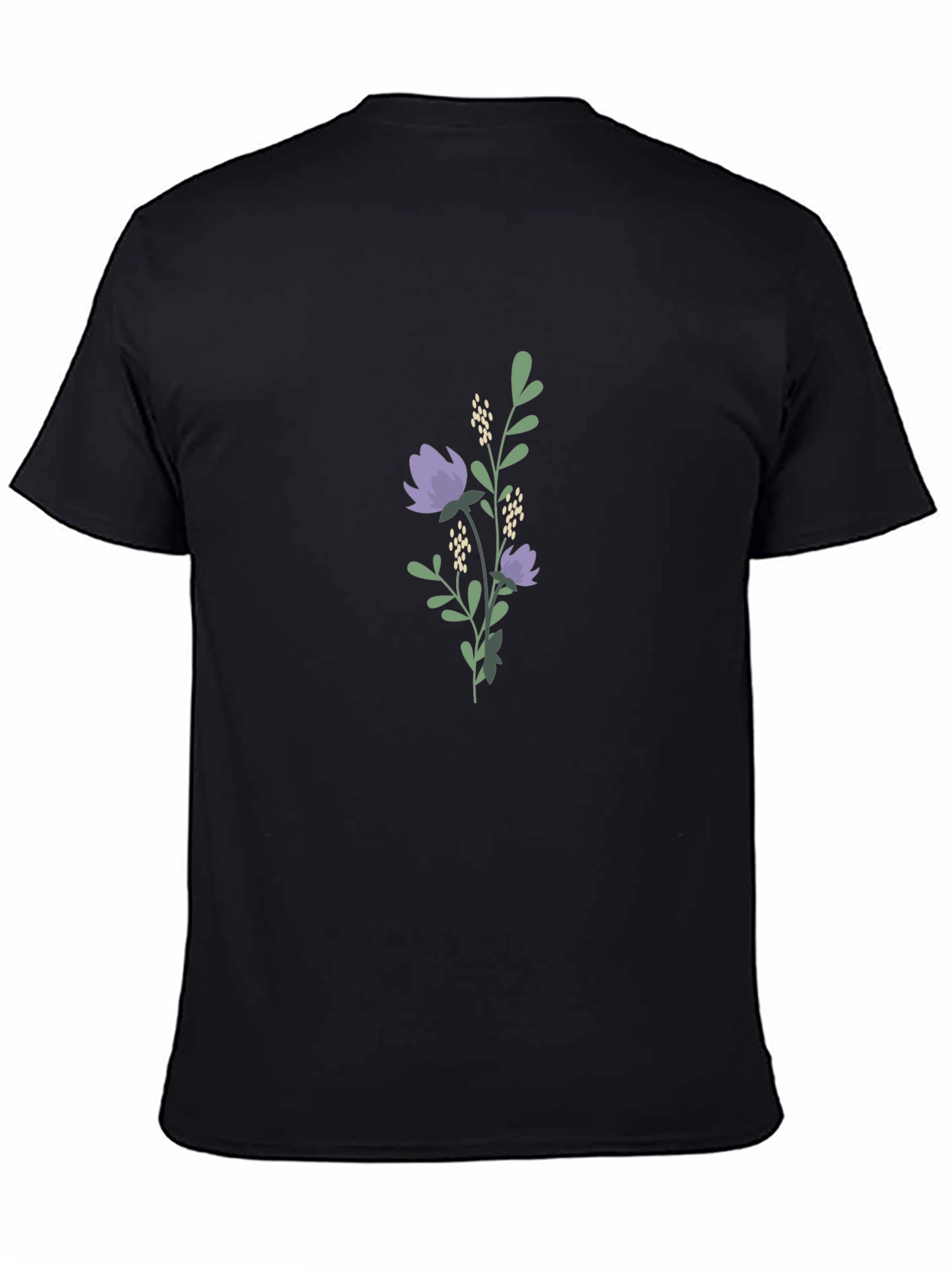 Floral Print Black T-Shirt