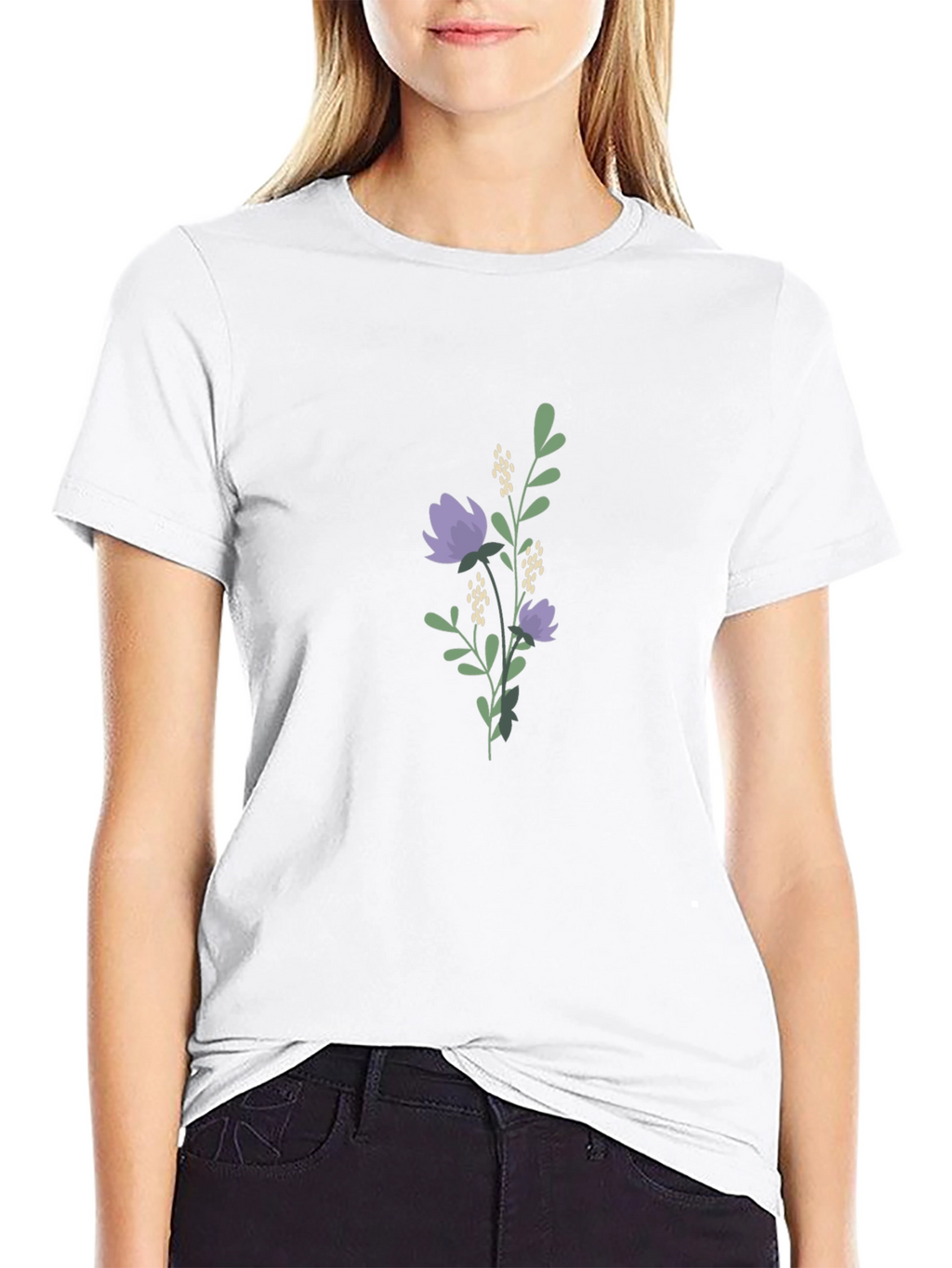 Floral Print Black T-Shirt