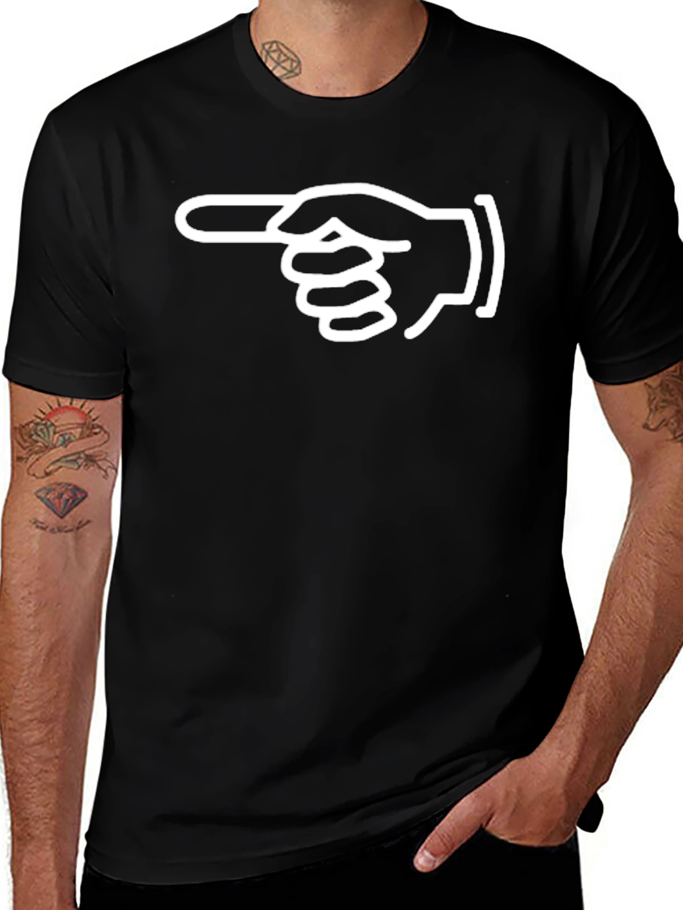 Pointing Hand Graphic Tee - Unisex Black T-Shirt