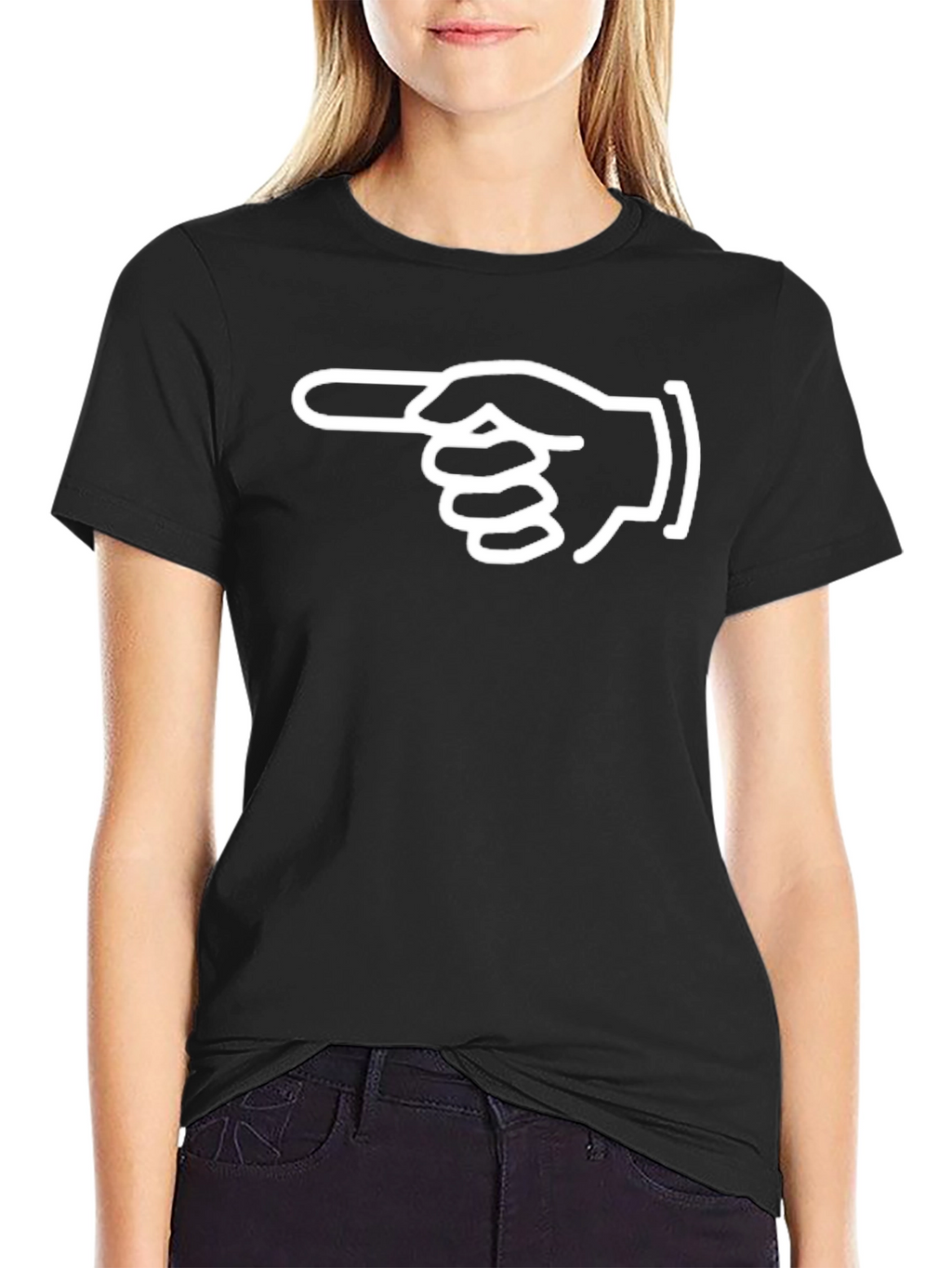 Pointing Hand Graphic Tee - Unisex Black T-Shirt
