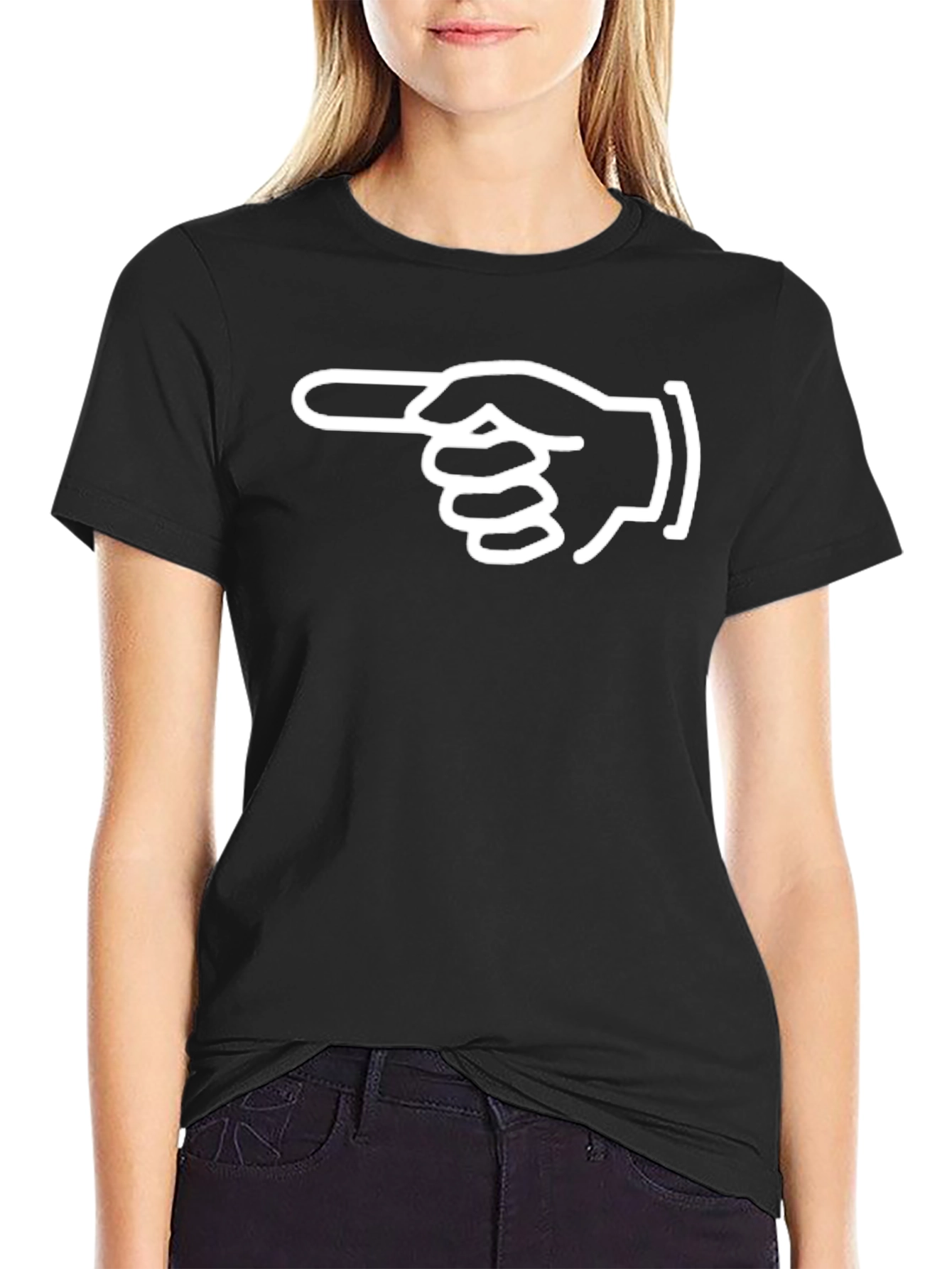 Pointing Hand Graphic Tee - Unisex Black T-Shirt