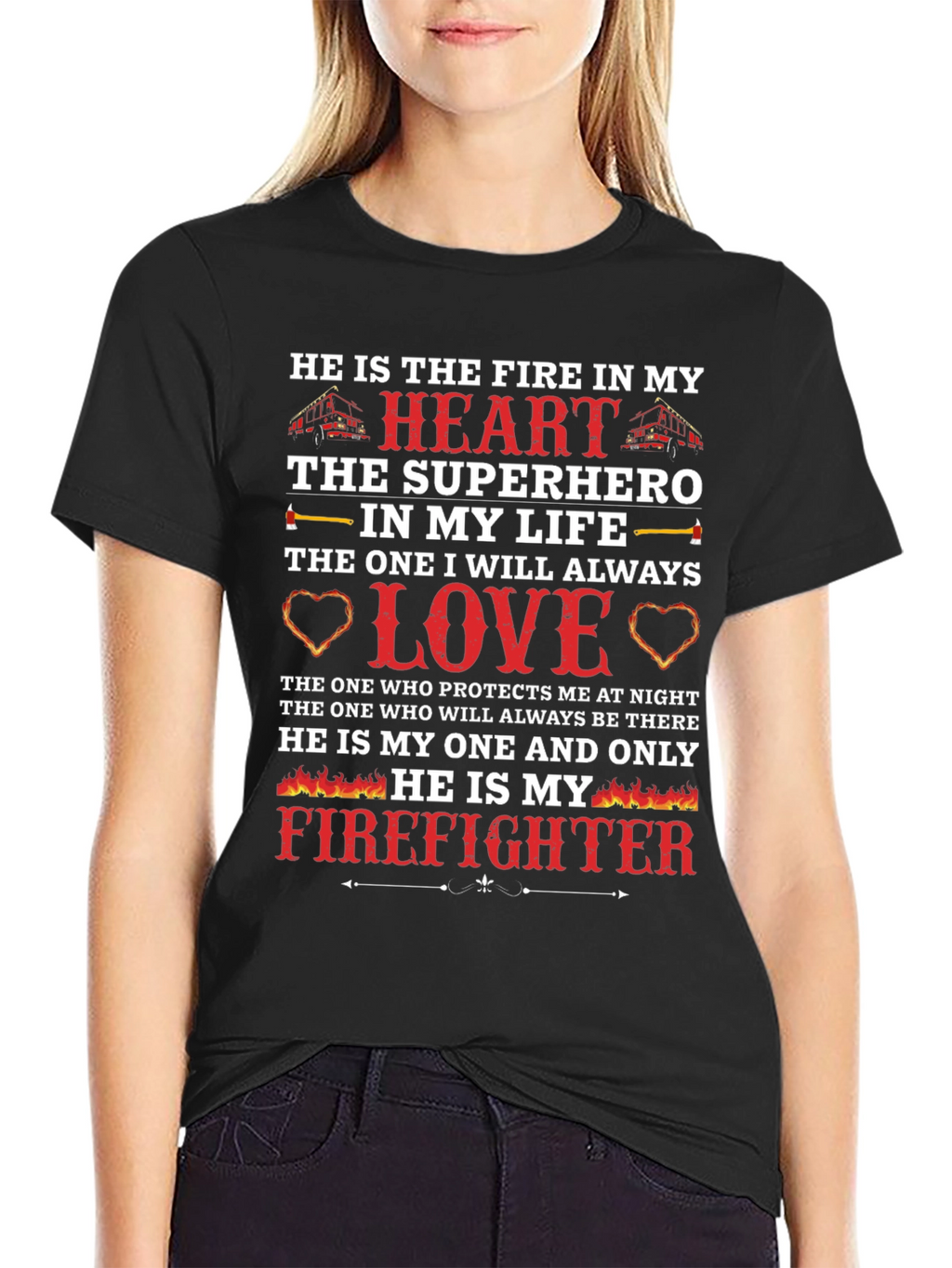 Firefighter Love T-Shirt - Heros Heart
