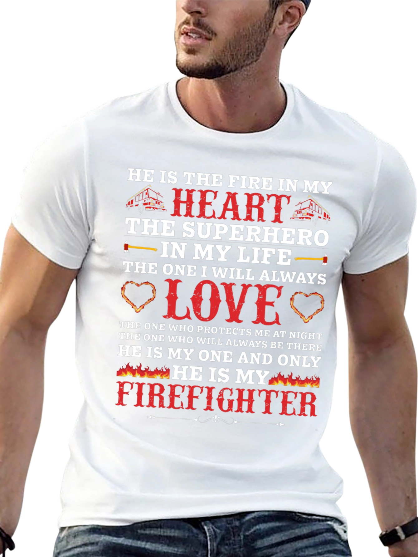 Firefighter Love T-Shirt - Heros Heart
