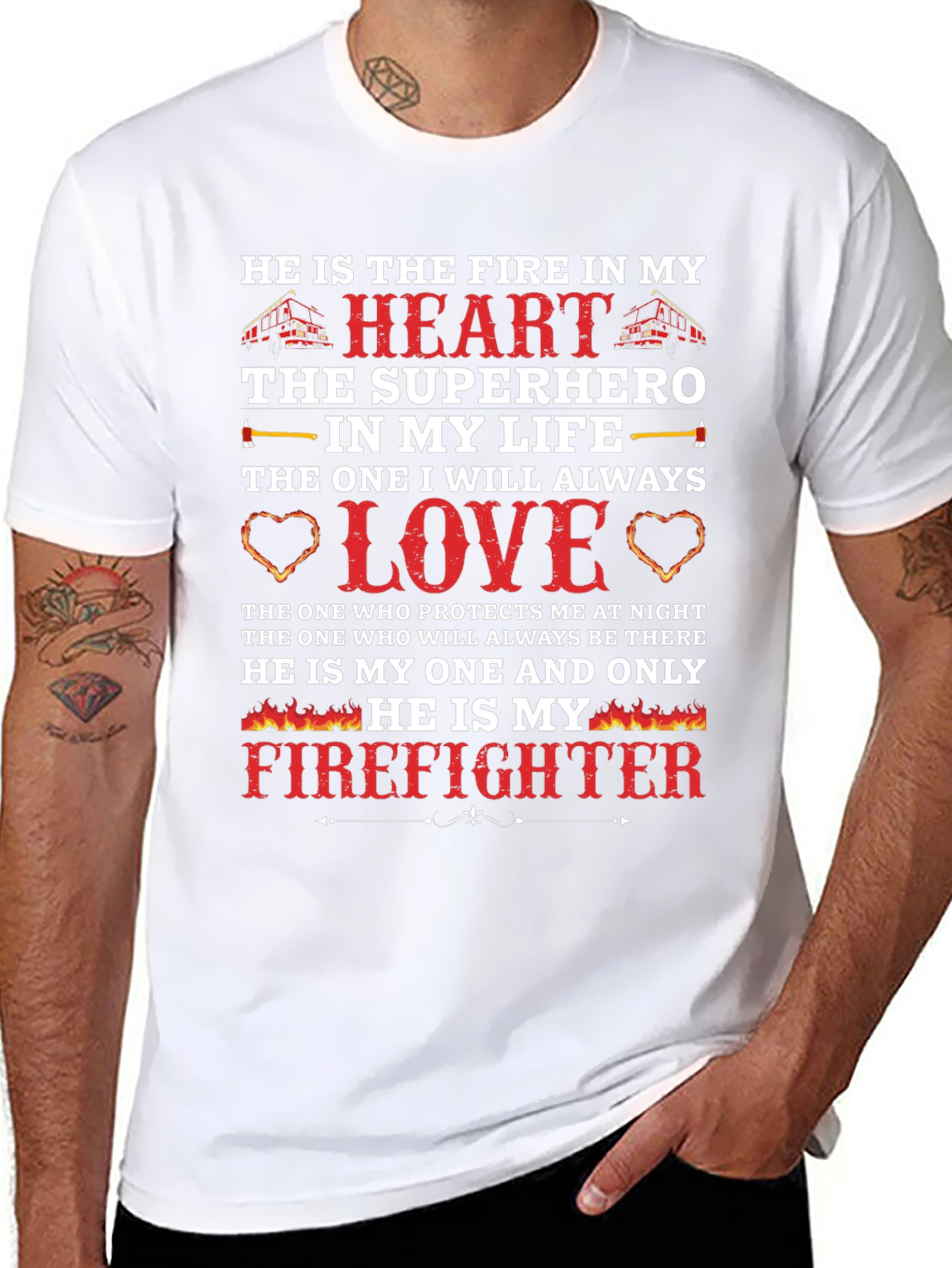 Firefighter Love T-Shirt - Heros Heart