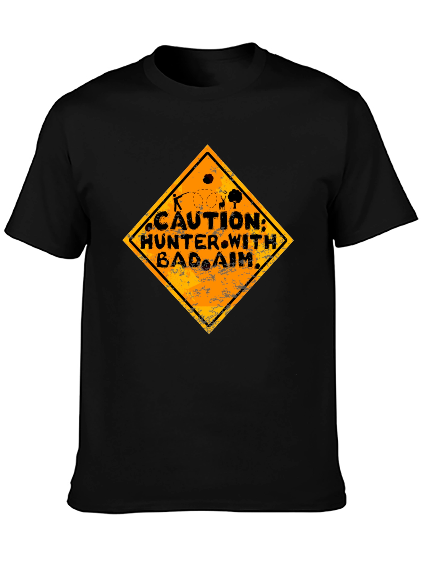 Caution Hunter with Bad Aim Graphic Tee