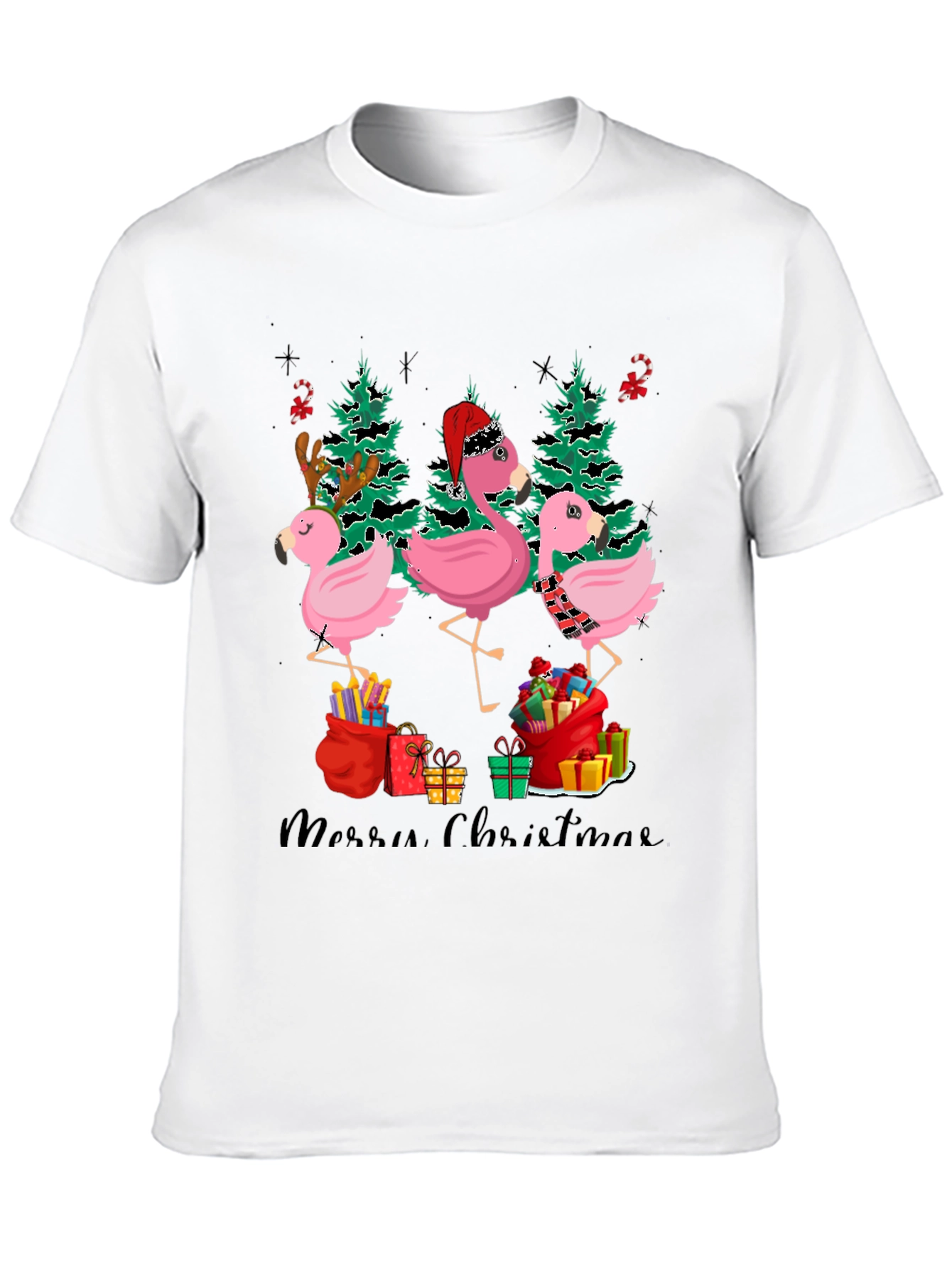 Festive Flamingo Christmas T-Shirt