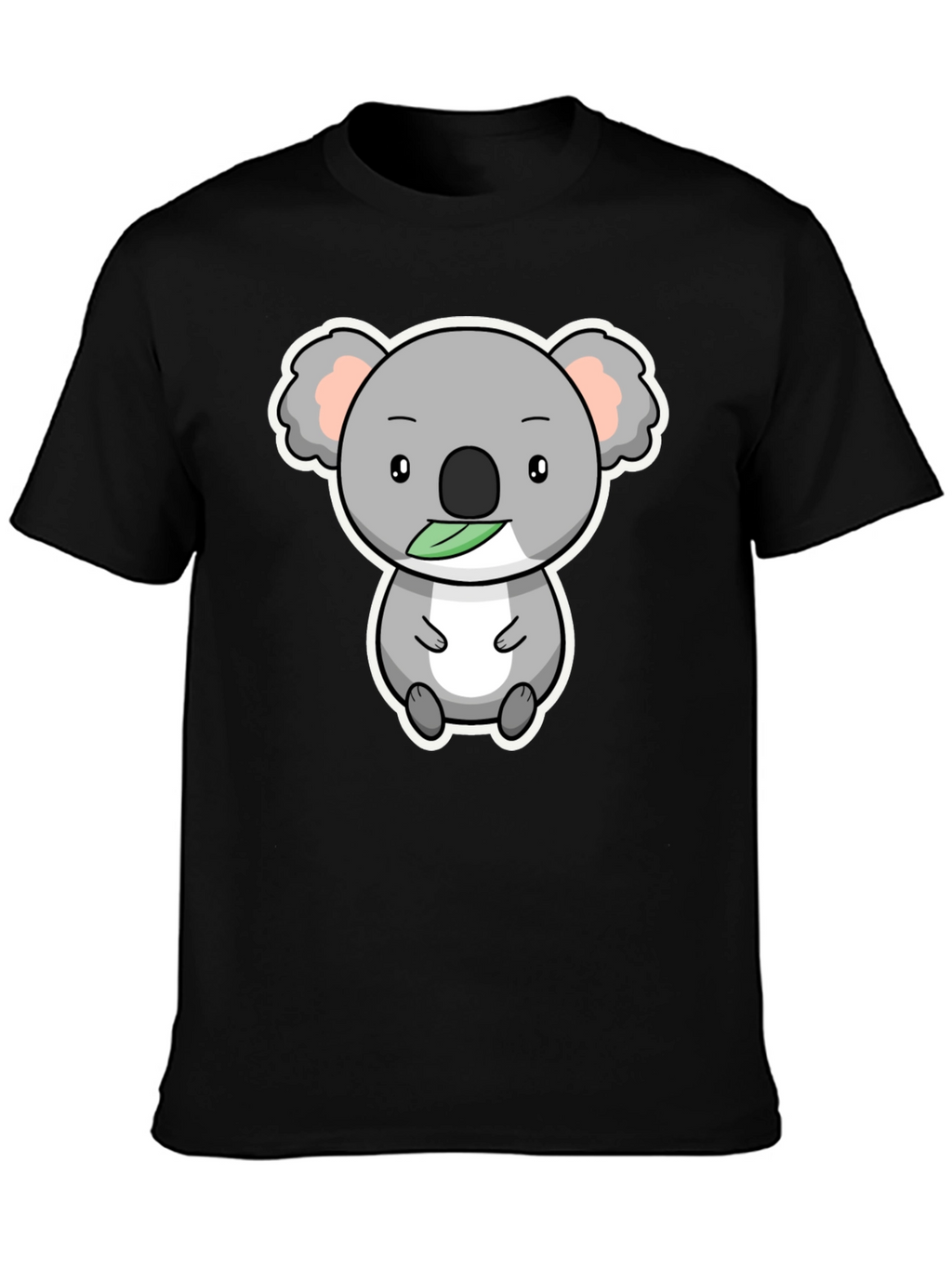 Cute Koala Bear Graphic T-Shirt - Black