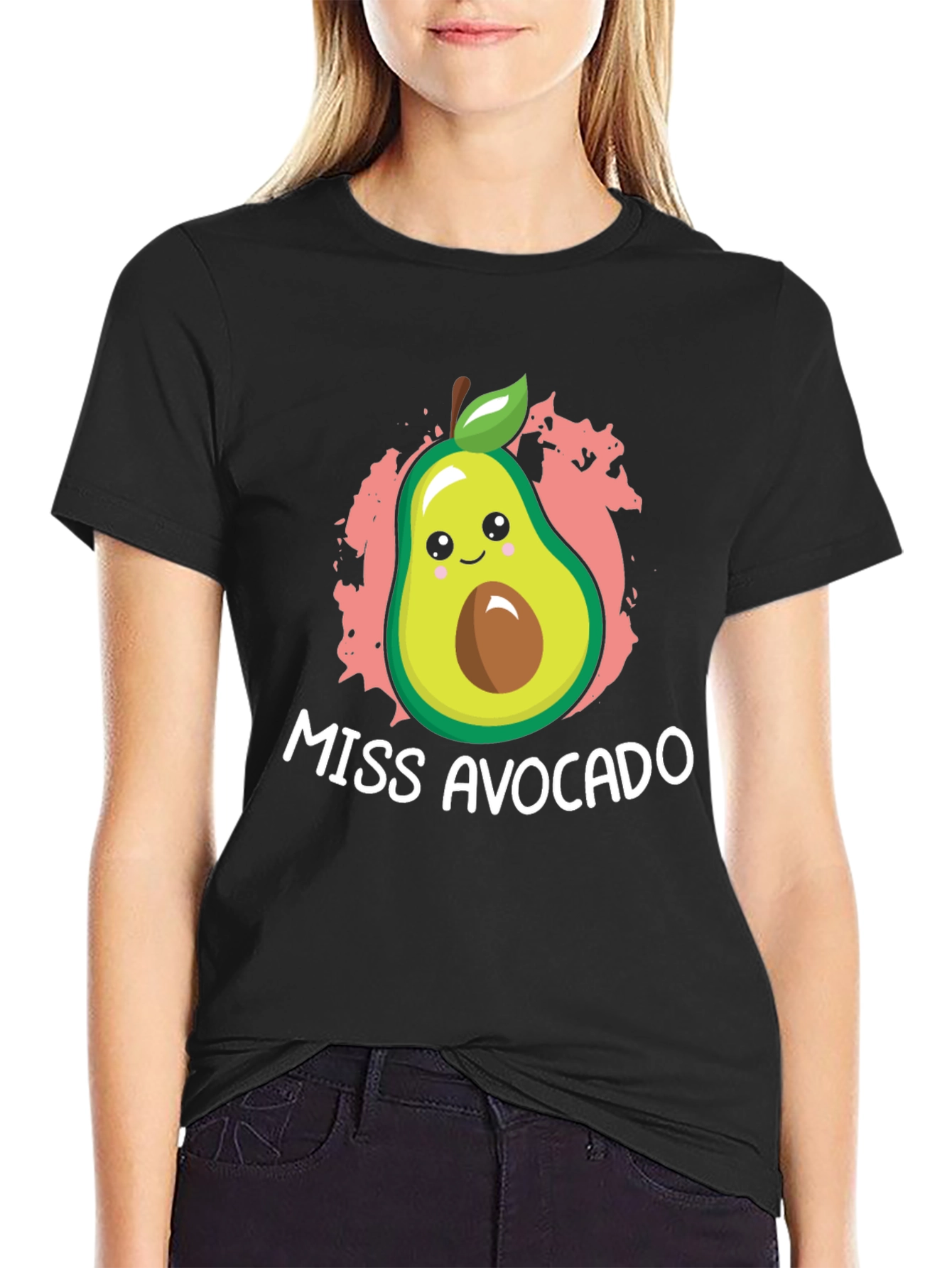 Miss Avocado Graphic Tee - Fun & Unique Black T-Shirt