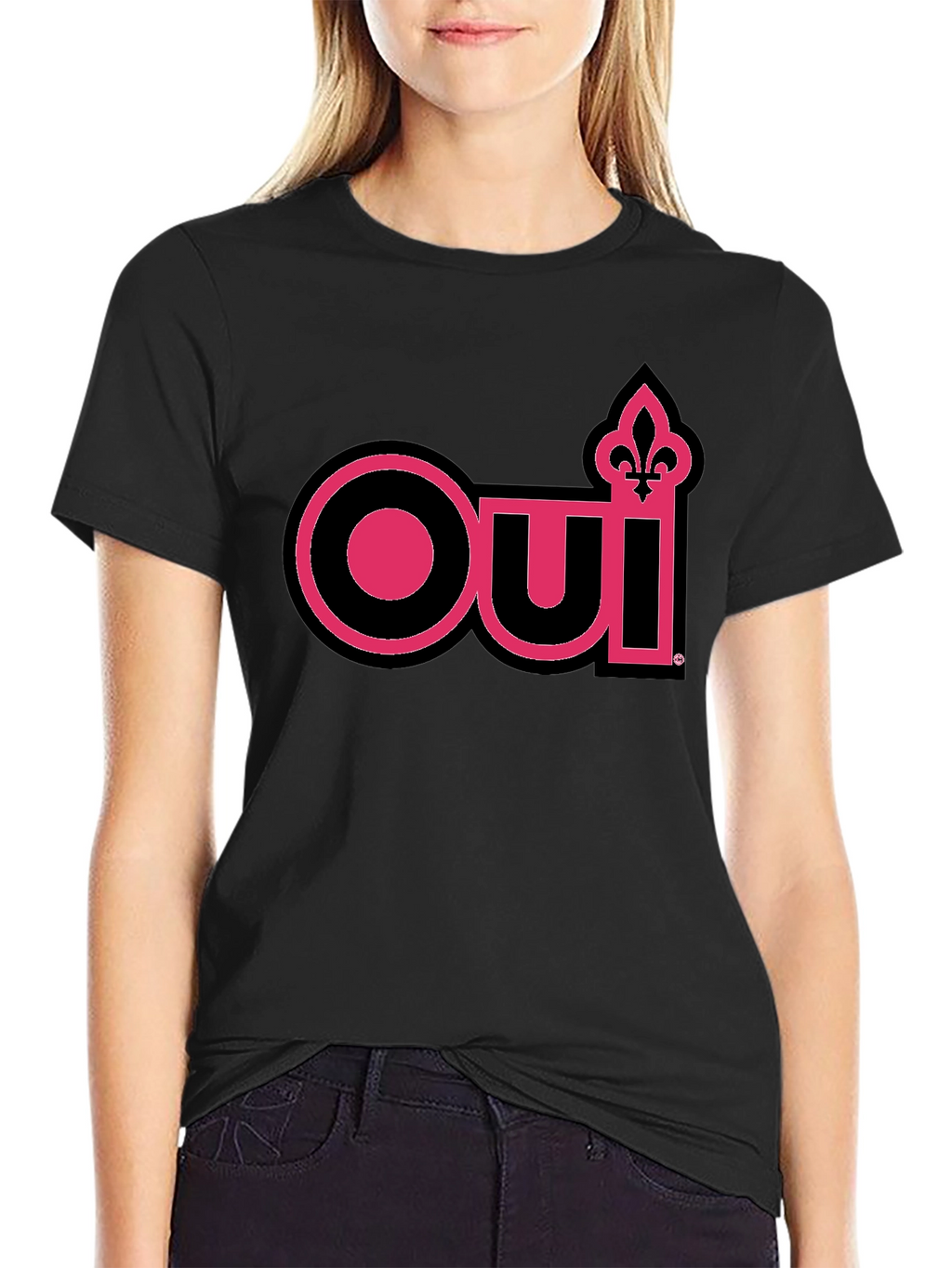 Oui Fleur-de-Lis Graphic Tee - Black