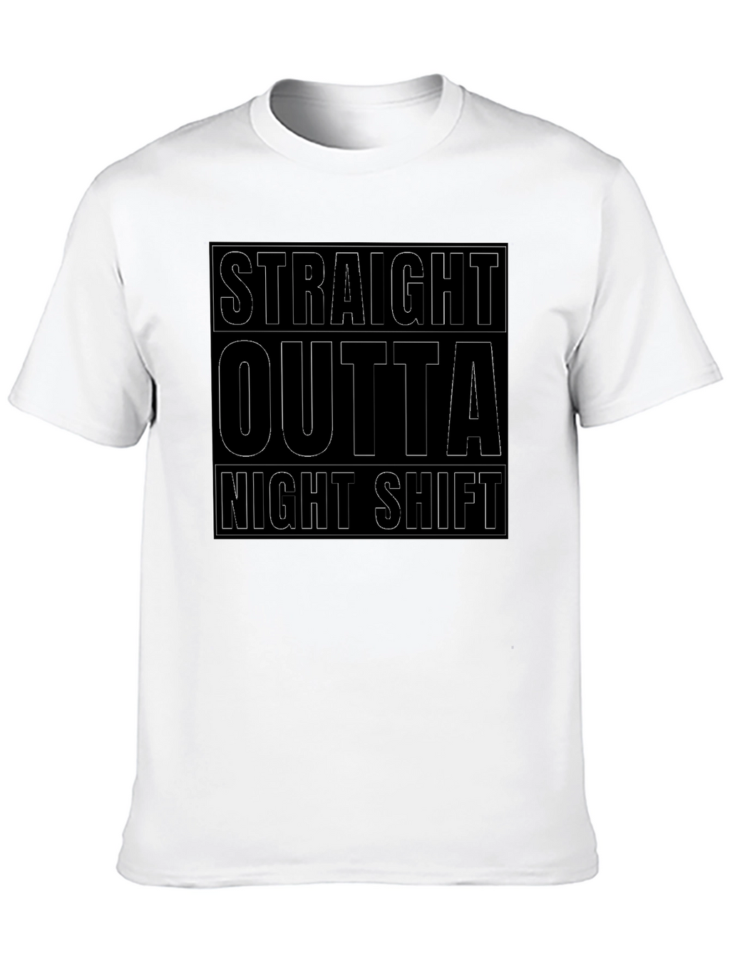 Straight Outta Night Shift Black Graphic Tee
