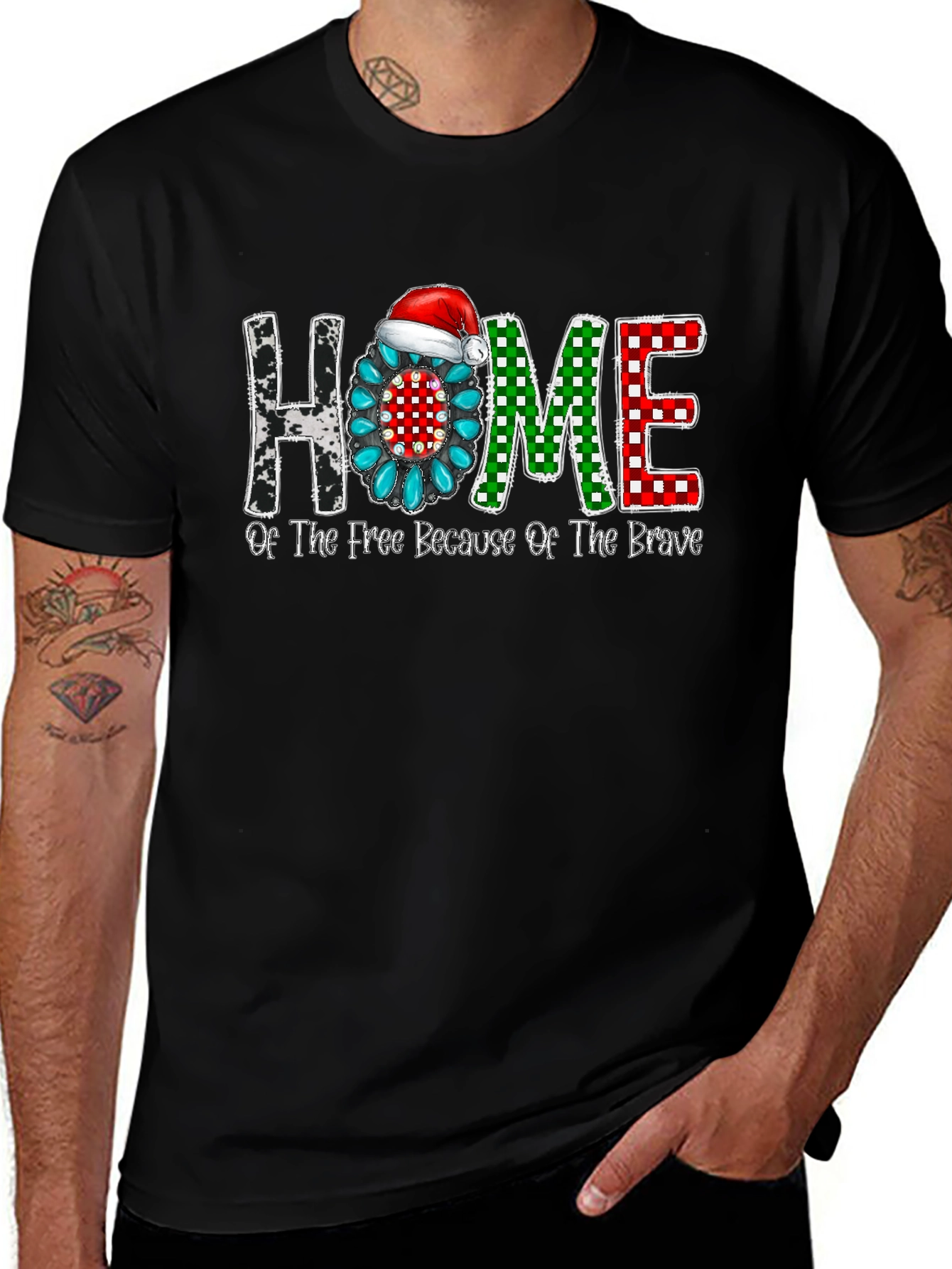 HOME Patriotic T-Shirt - Of The Free Because Of The Brave