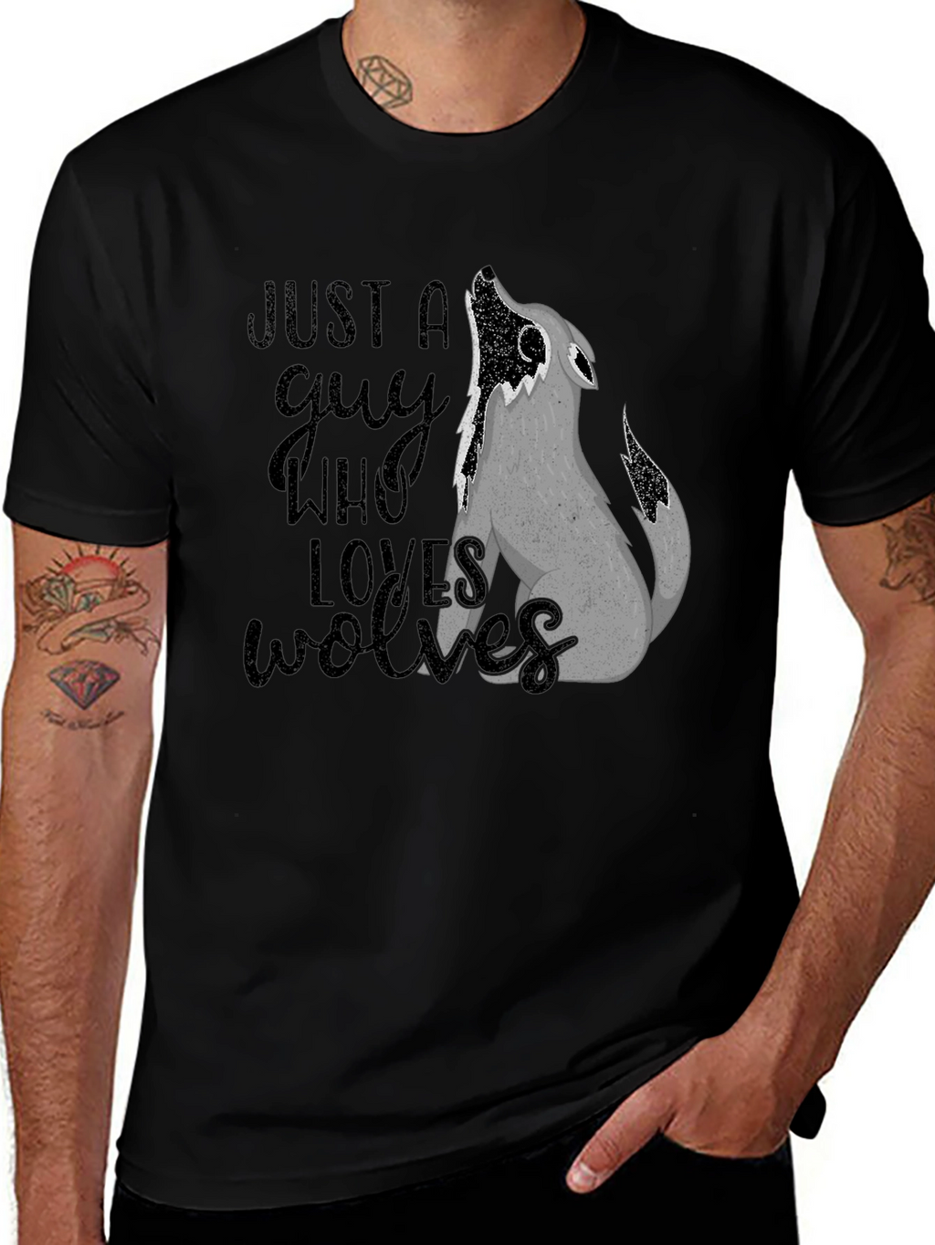 Just A Guy Who Loves Wolves T-Shirt