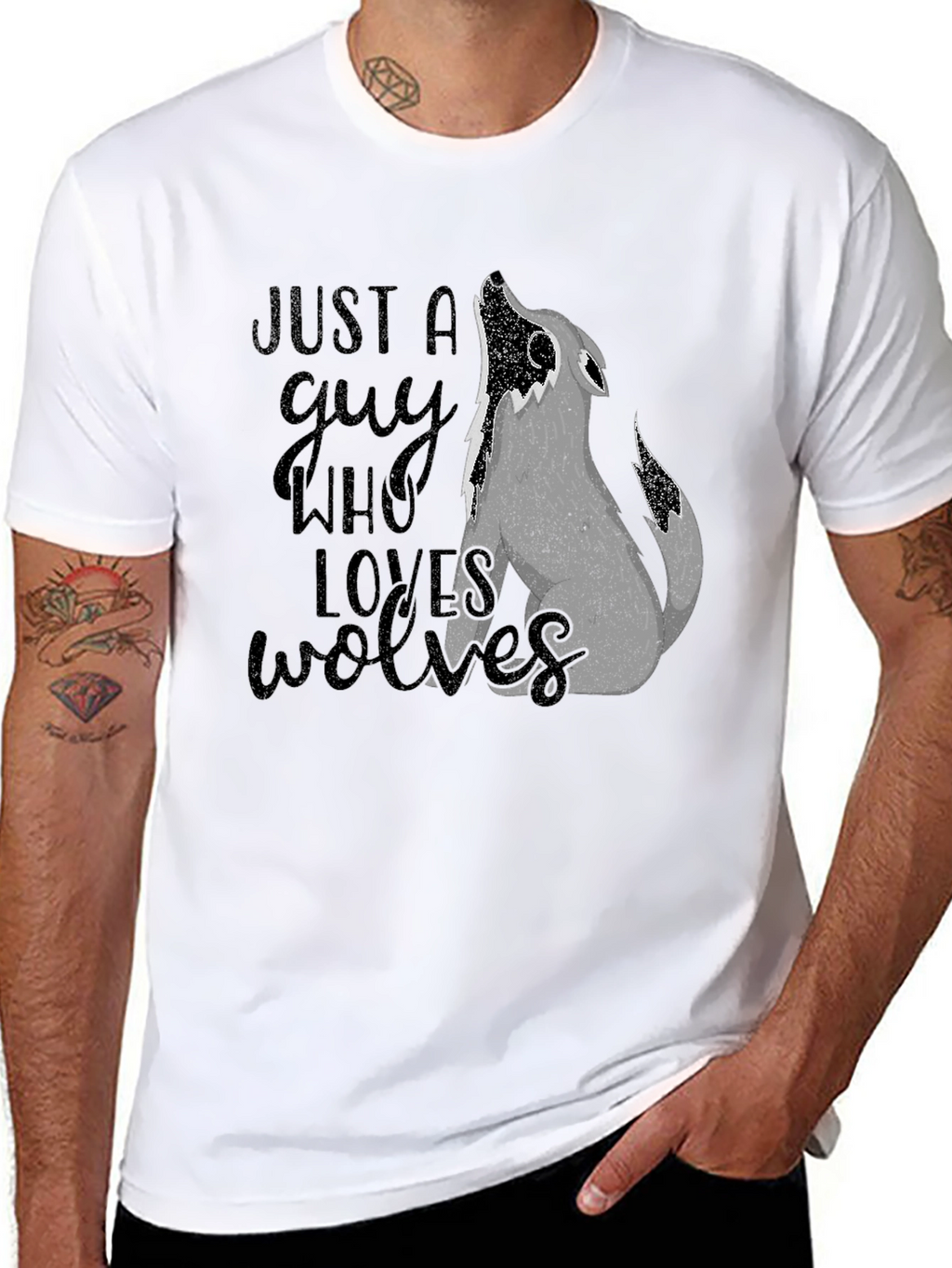 Just A Guy Who Loves Wolves T-Shirt