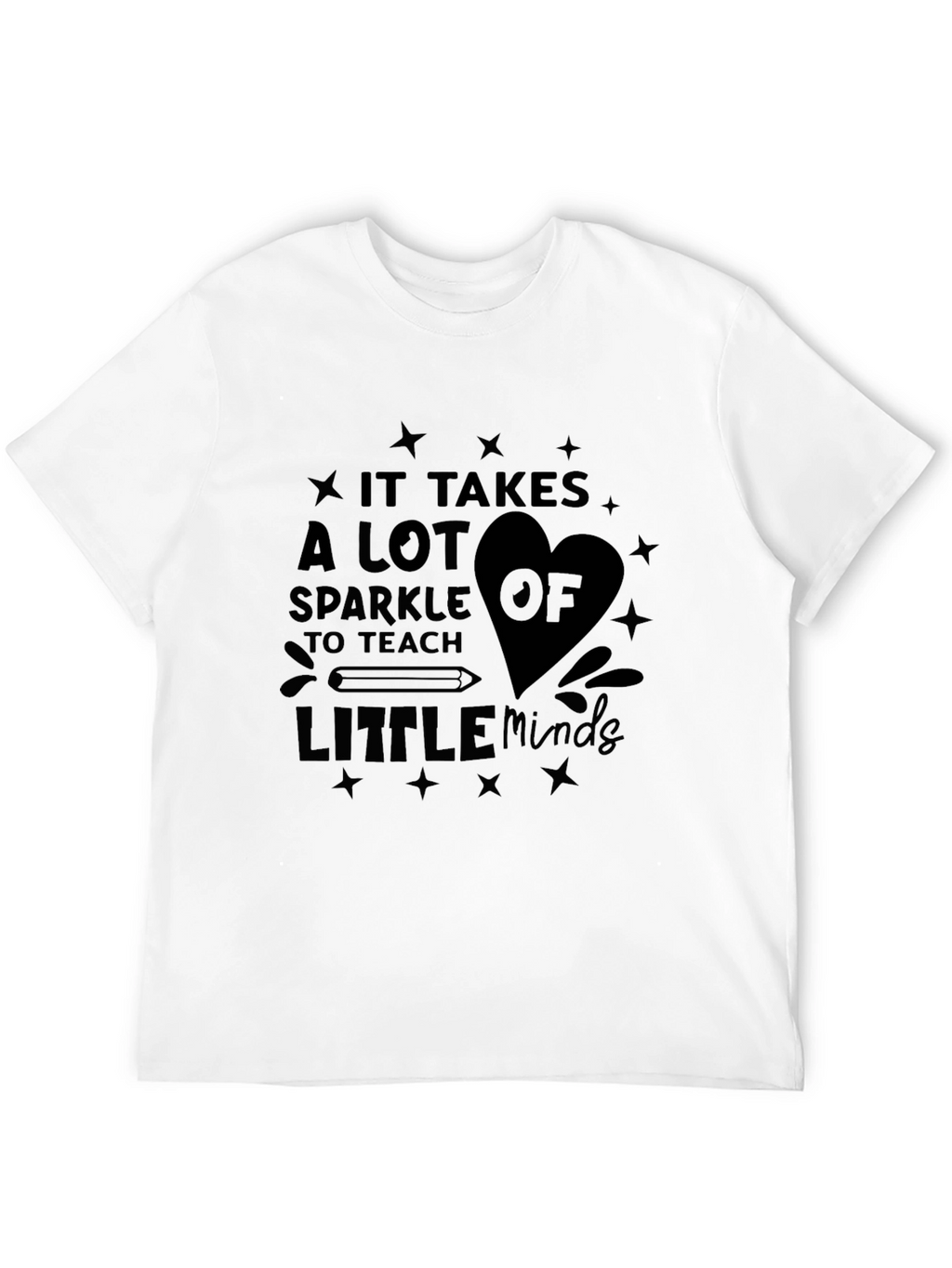 Teacher Sparkle Graphic Black T-Shirt