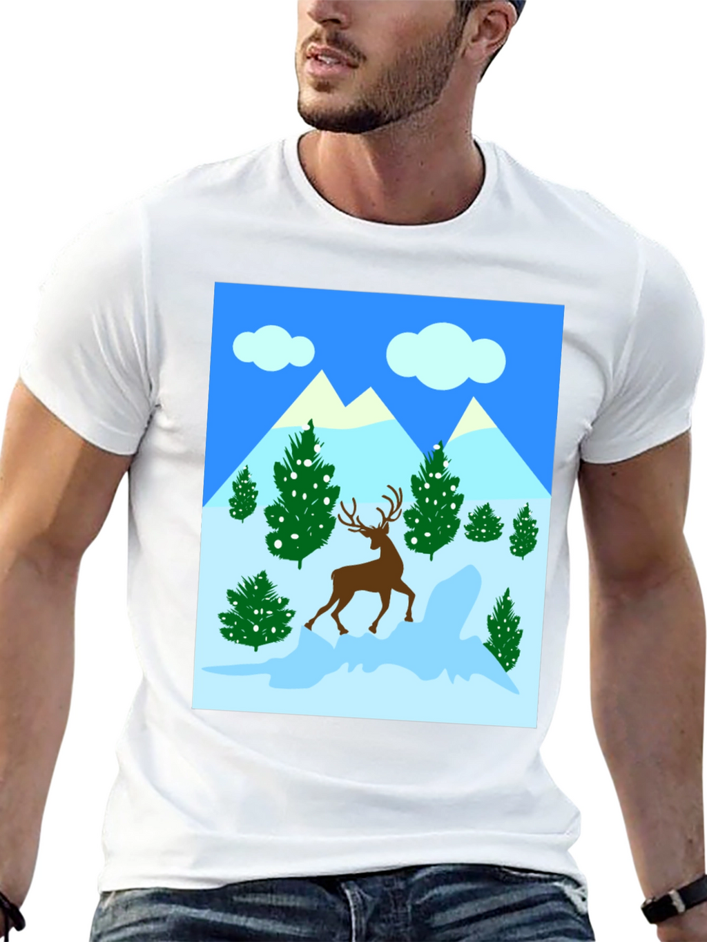 Winter Deer T-Shirt - Holiday Graphic Tee