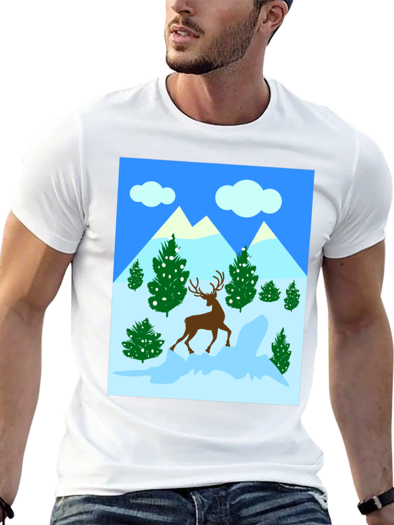 Winter Deer T-Shirt - Holiday Graphic Tee
