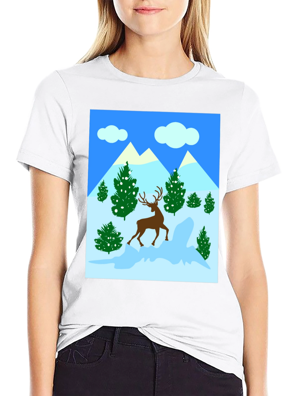 Winter Deer T-Shirt - Holiday Graphic Tee