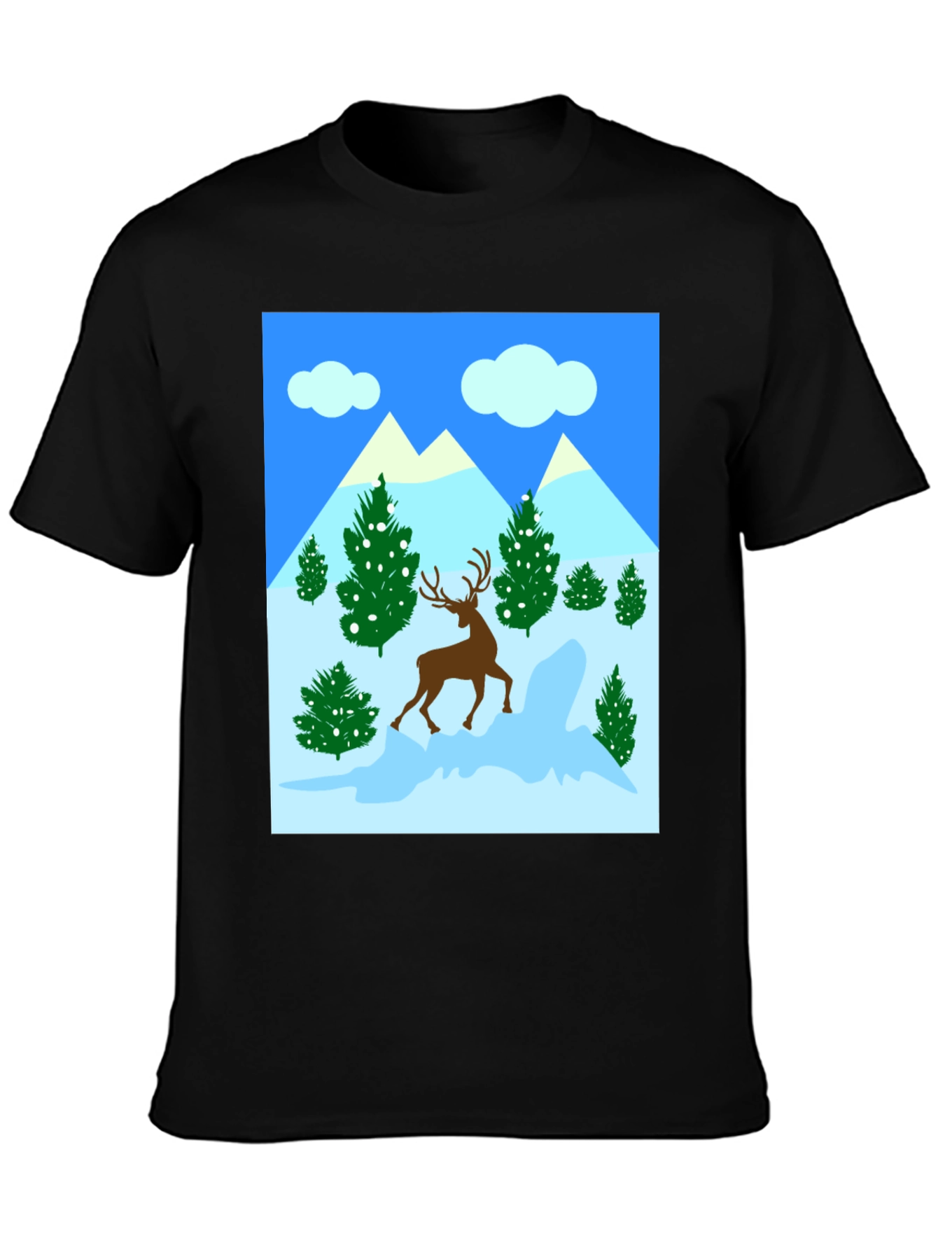 Winter Deer T-Shirt - Holiday Graphic Tee