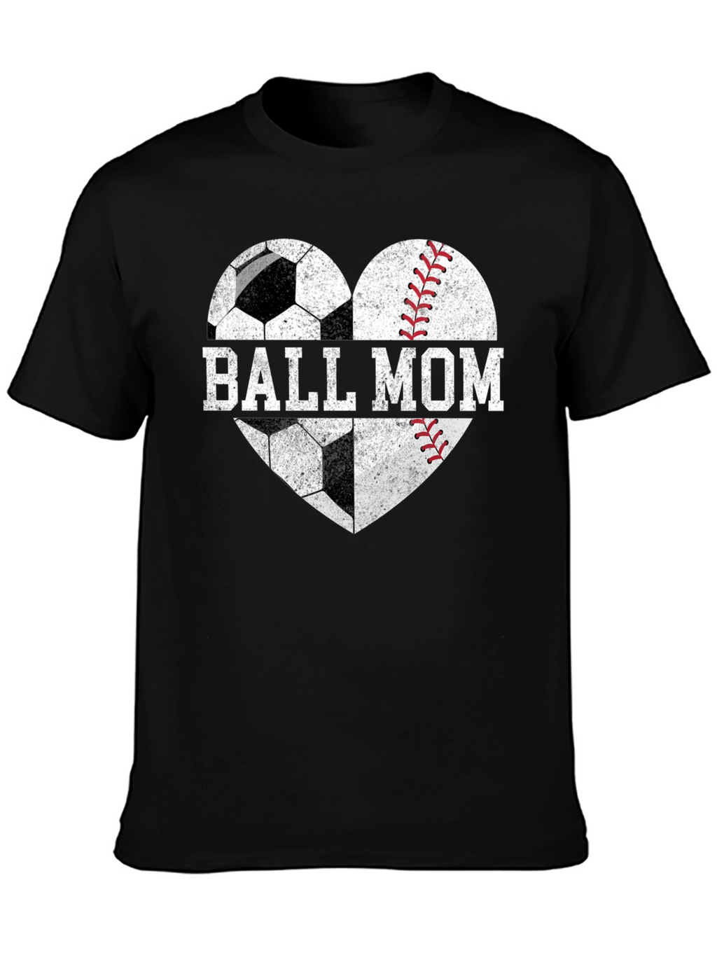 Ball Mom T-Shirt Soccer & Baseball Heart Tee