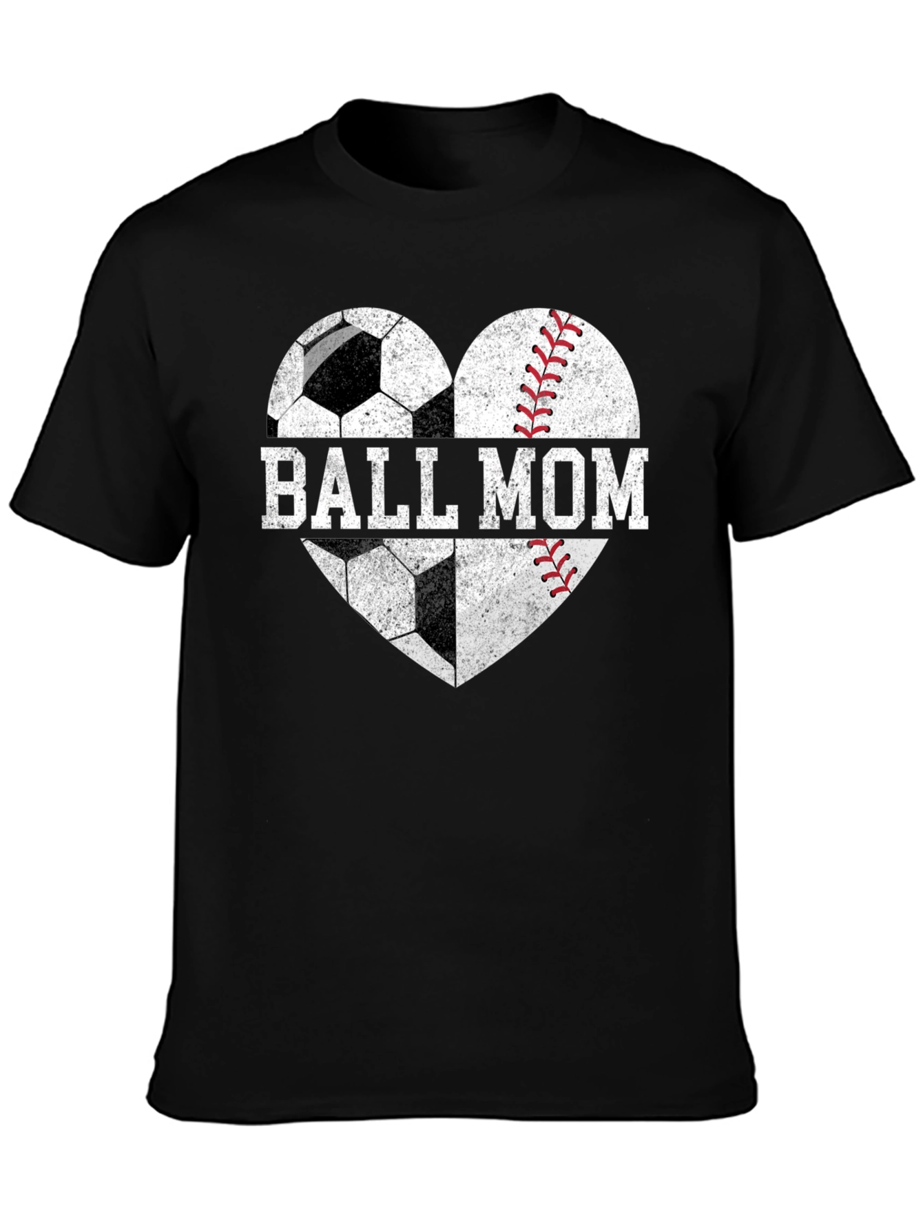 Ball Mom T-Shirt Soccer & Baseball Heart Tee