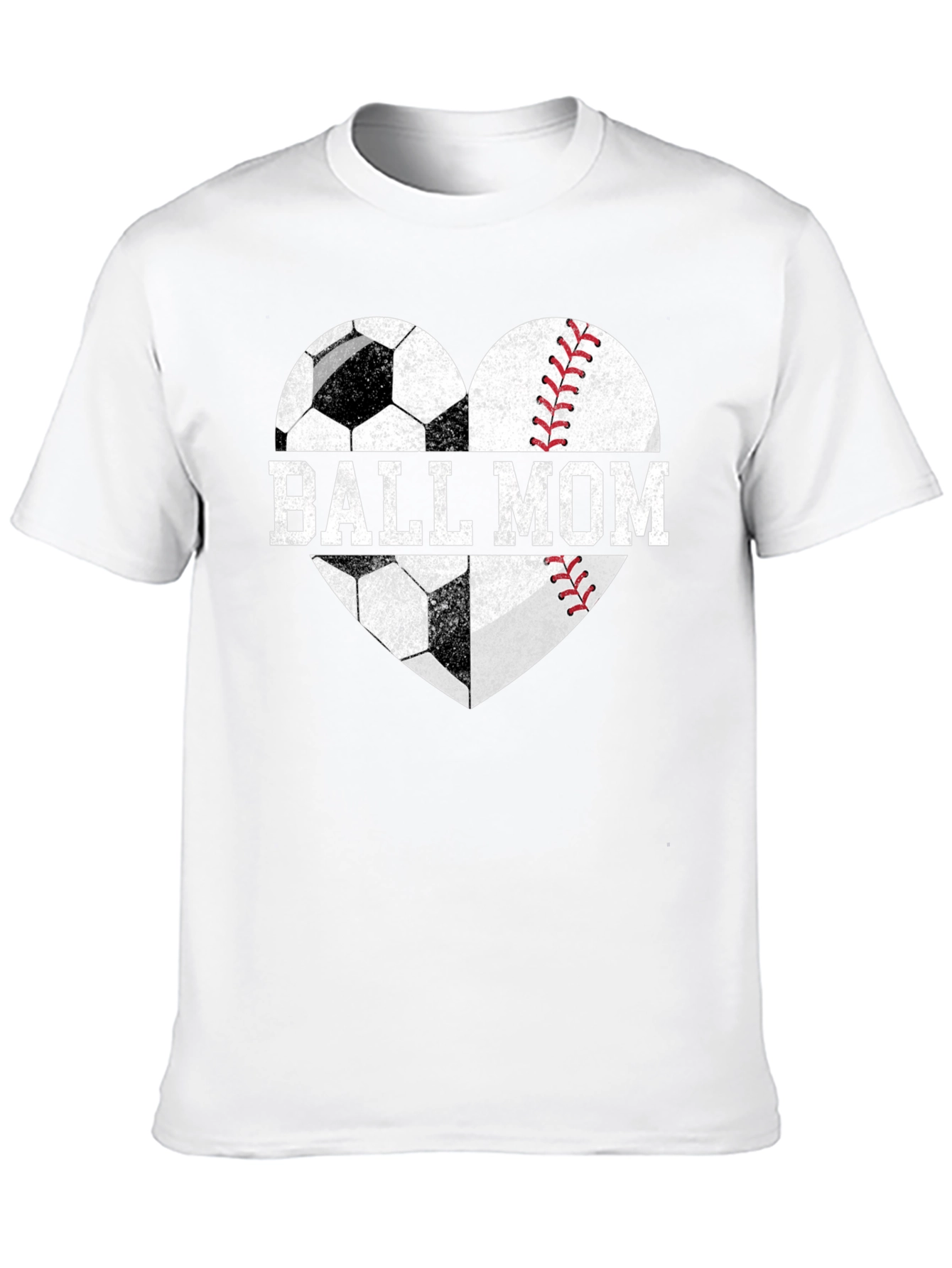 Ball Mom T-Shirt Soccer & Baseball Heart Tee