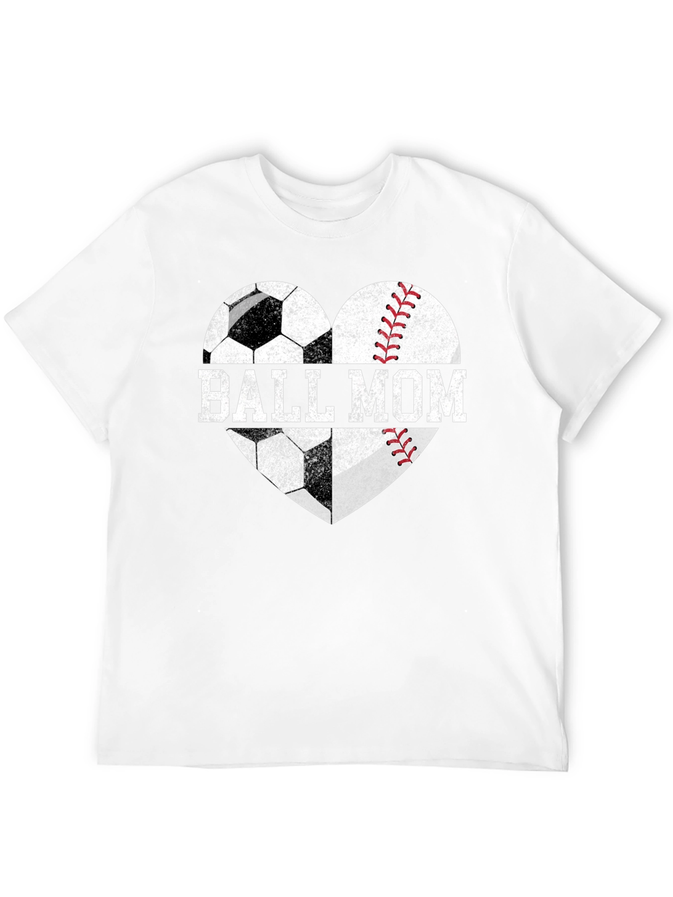 Ball Mom T-Shirt Soccer & Baseball Heart Tee