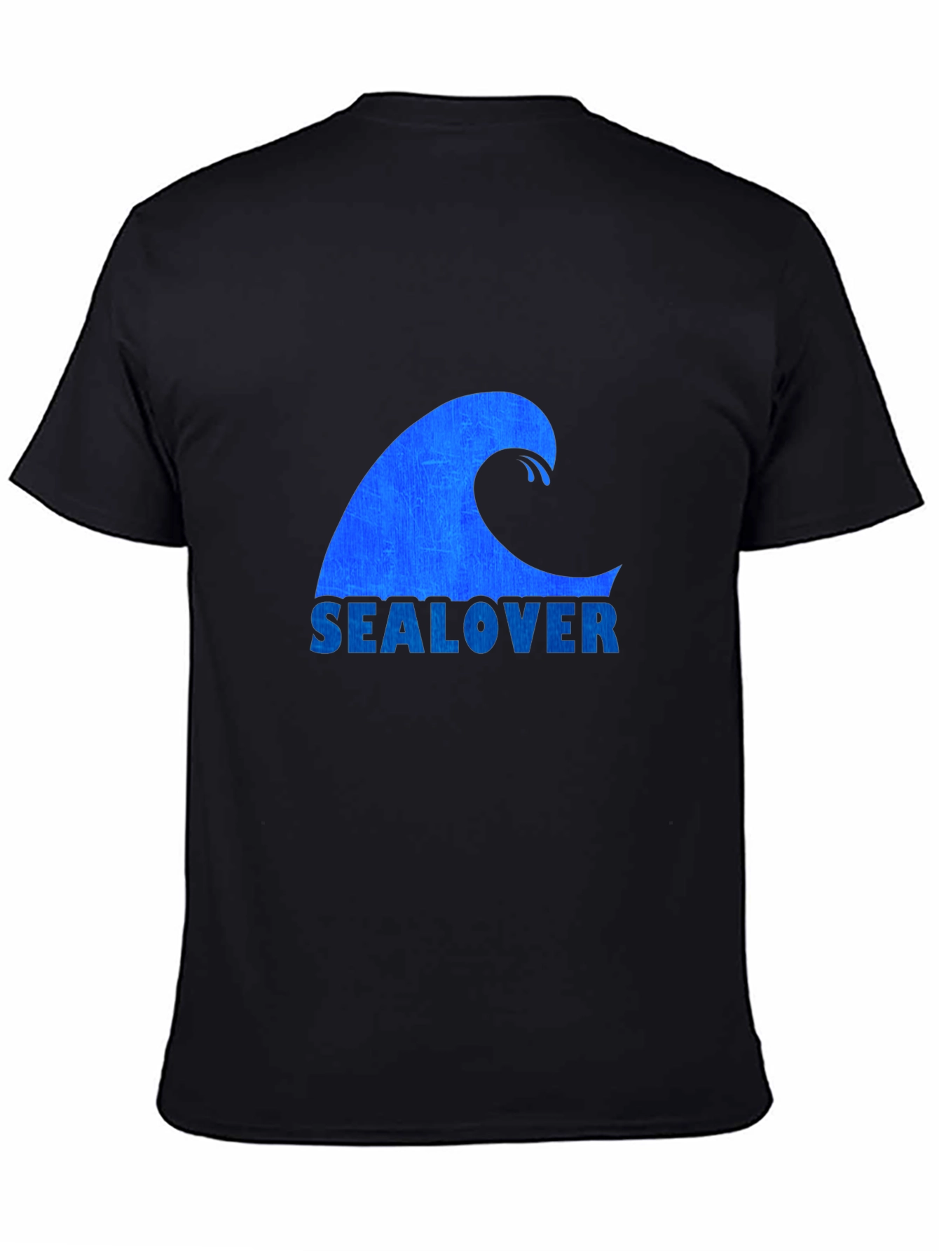 Sea Lover Wave Graphic Tee - Black Casual T-Shirt