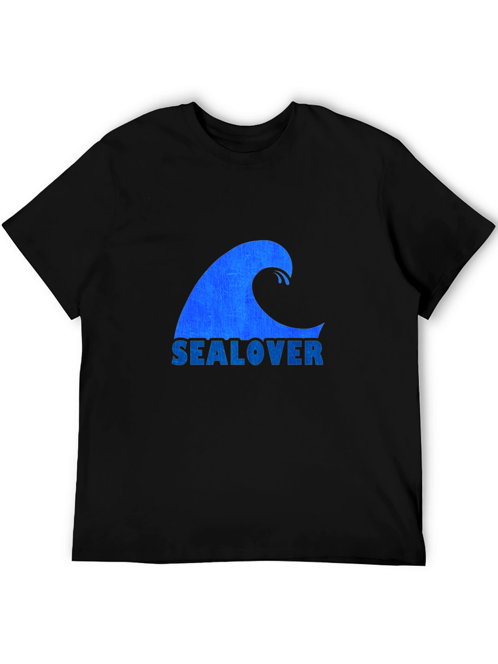 Sea Lover Wave Graphic Tee - Black Casual T-Shirt