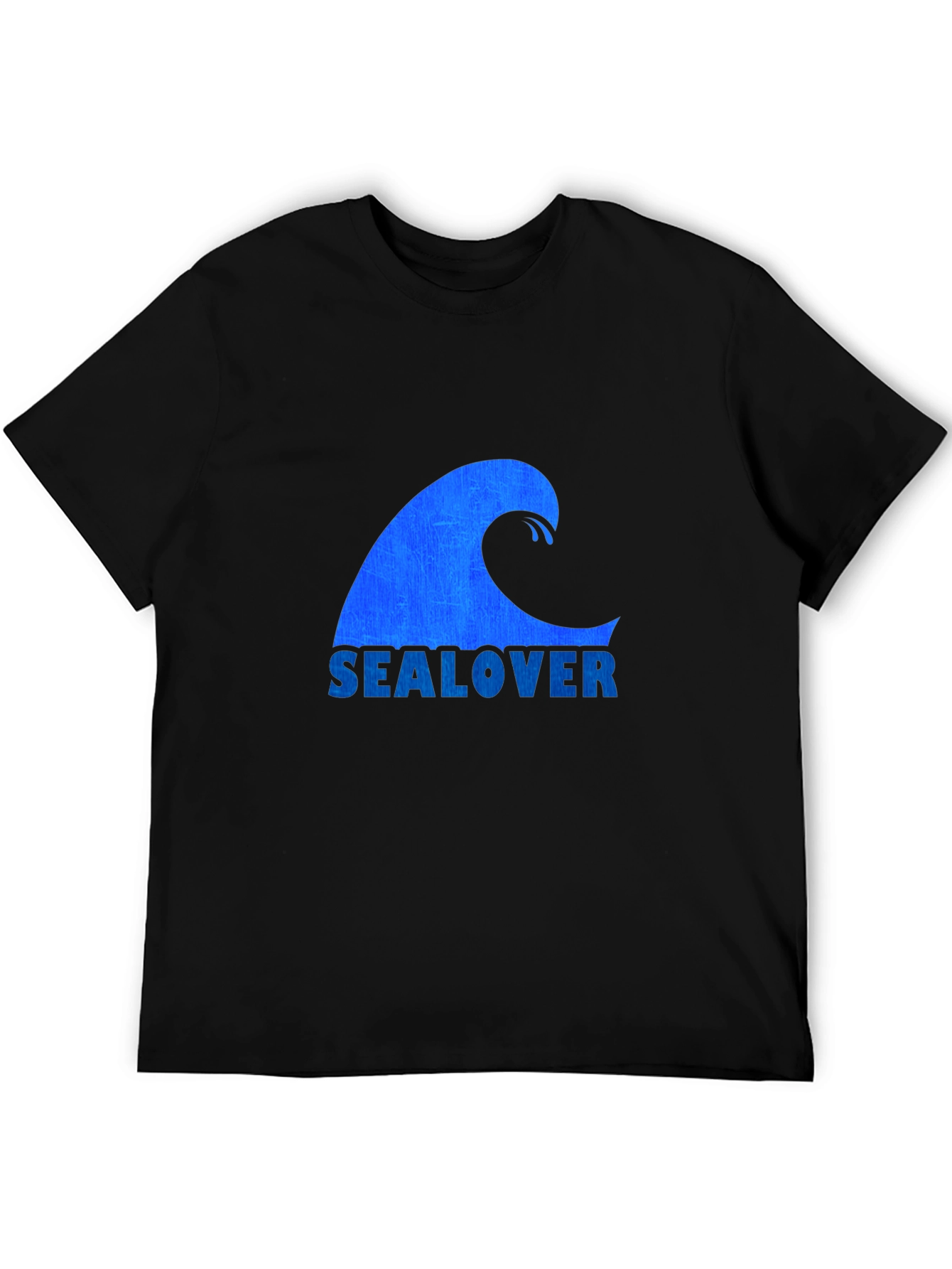 Sea Lover Wave Graphic Tee - Black Casual T-Shirt