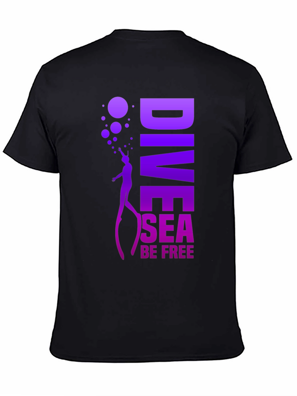 Dive Sea Be Free Graphic Tee - Black