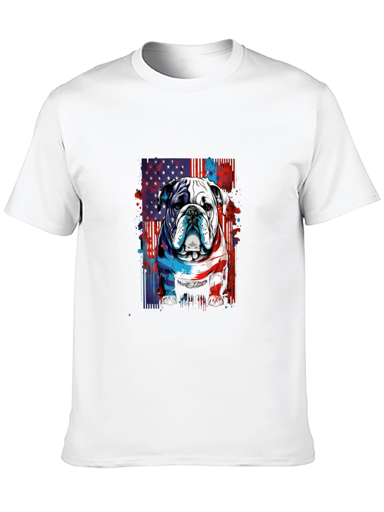 Patriotic Bulldog Graphic Tee - American Pride!