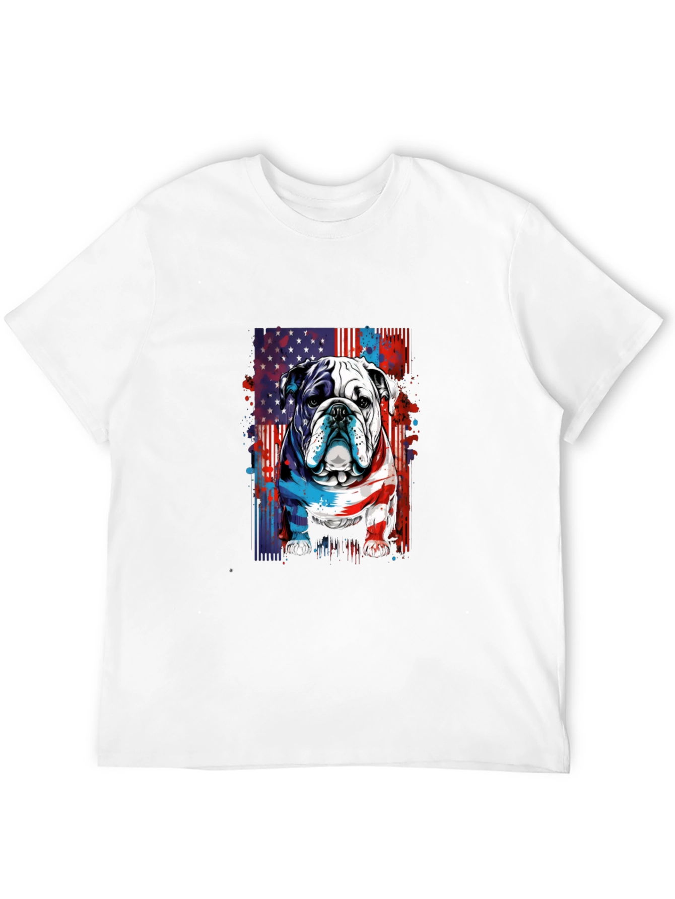 Patriotic Bulldog Graphic Tee - American Pride!