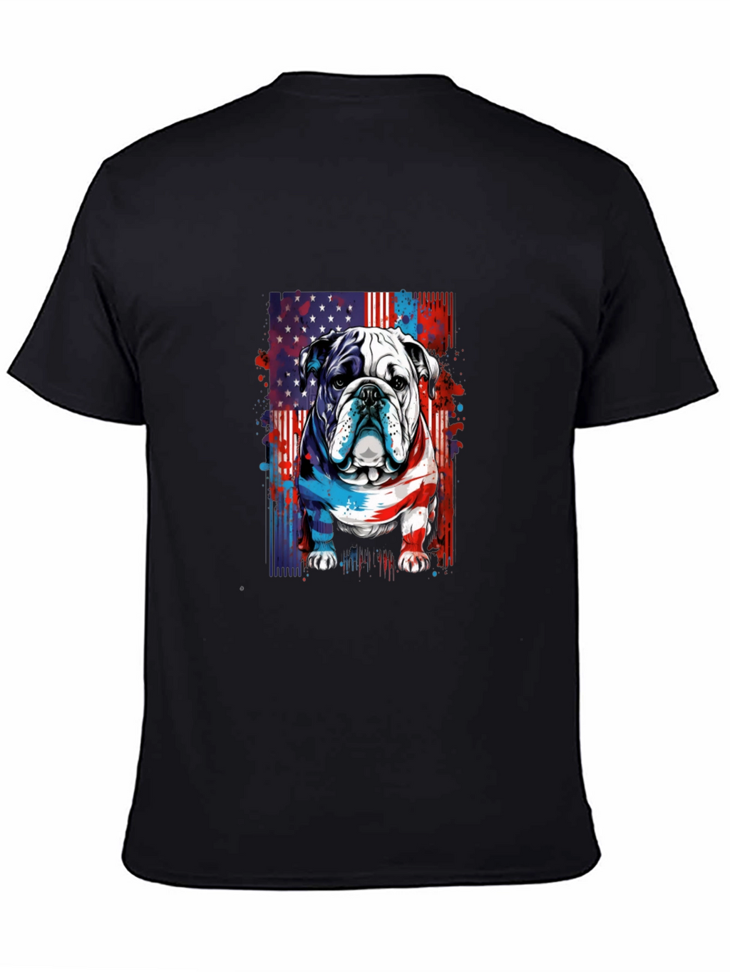 Patriotic Bulldog Graphic Tee - American Pride!