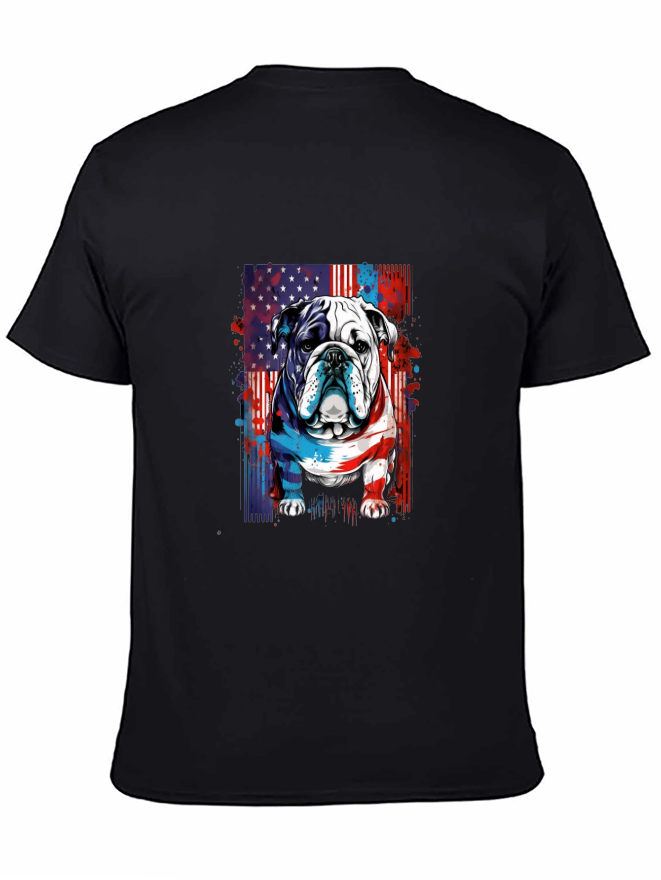 Patriotic Bulldog Graphic Tee - American Pride!