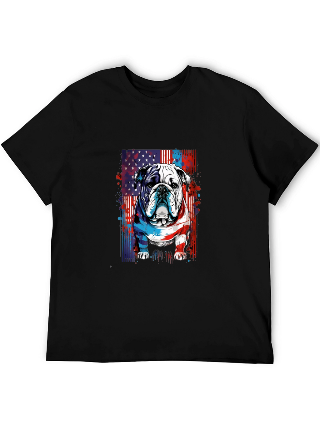 Patriotic Bulldog Graphic Tee - American Pride!