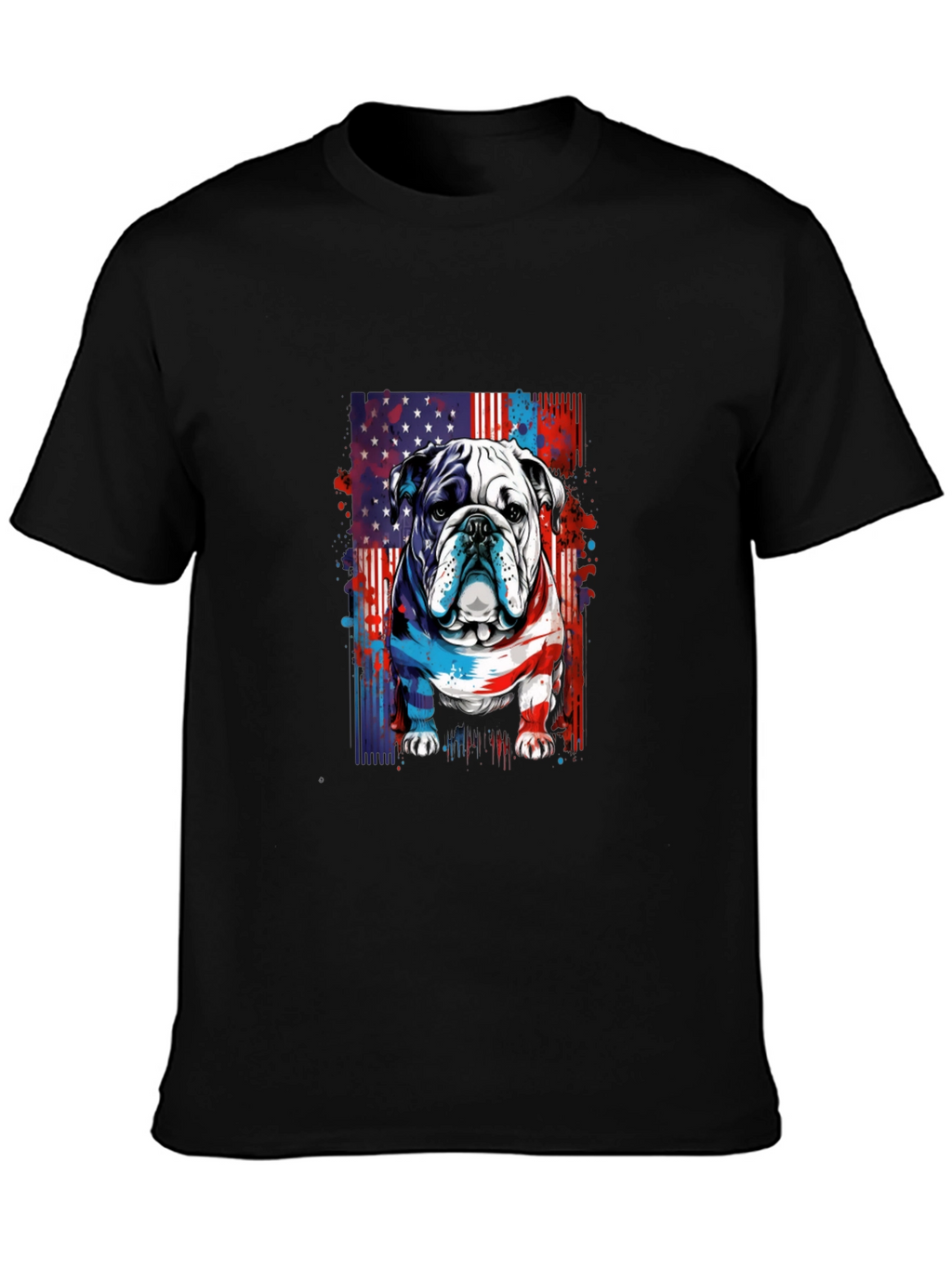 Patriotic Bulldog Graphic Tee - American Pride!