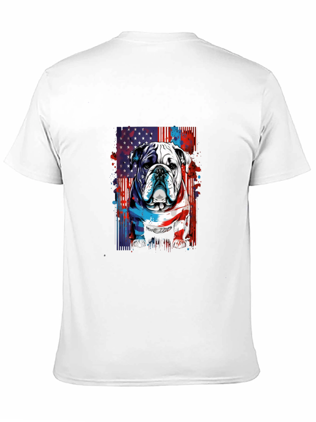 Patriotic Bulldog Graphic Tee - American Pride!