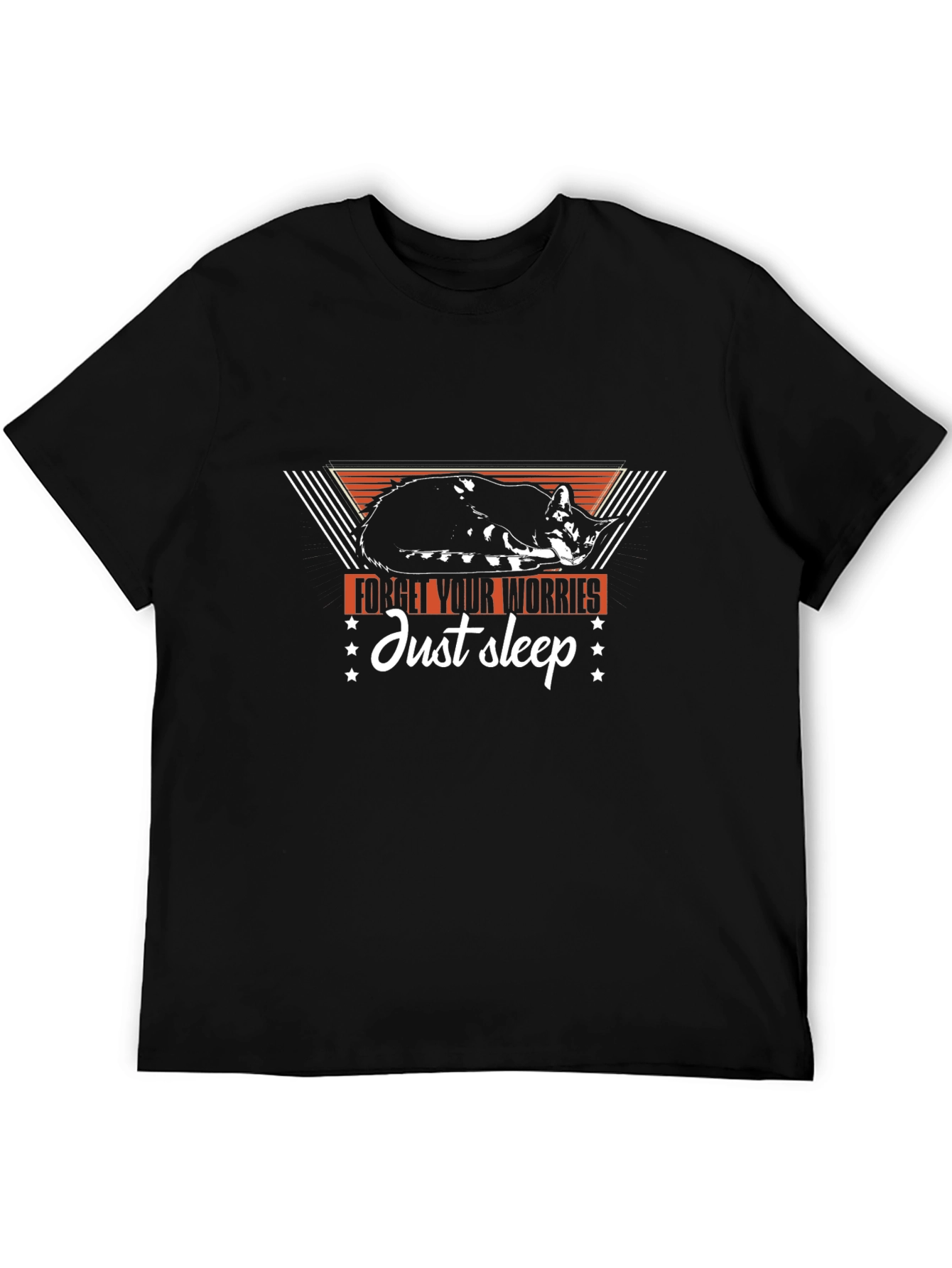 Relaxed Cat Graphic T-Shirt - Forget Your Worries