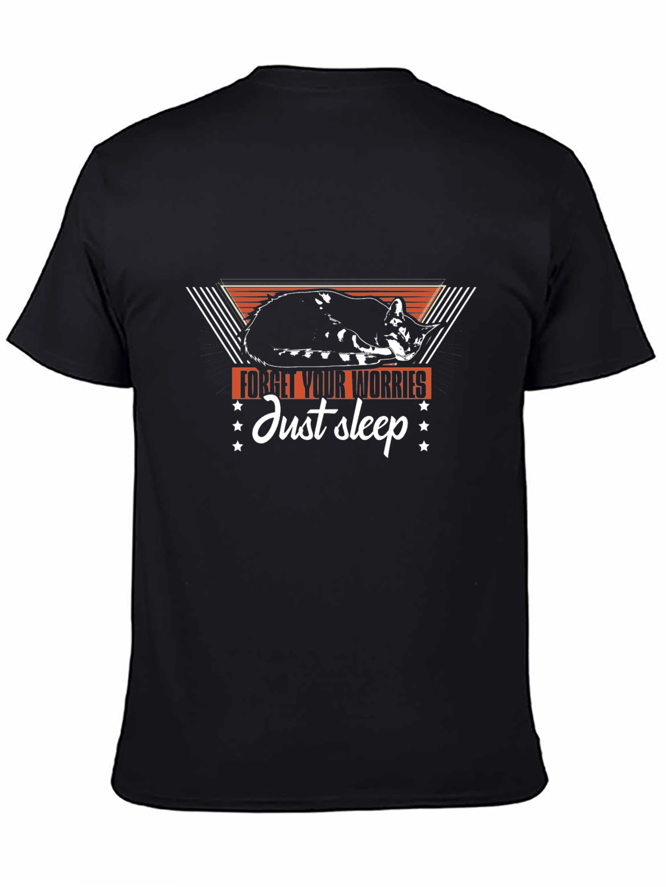 Relaxed Cat Graphic T-Shirt - Forget Your Worries